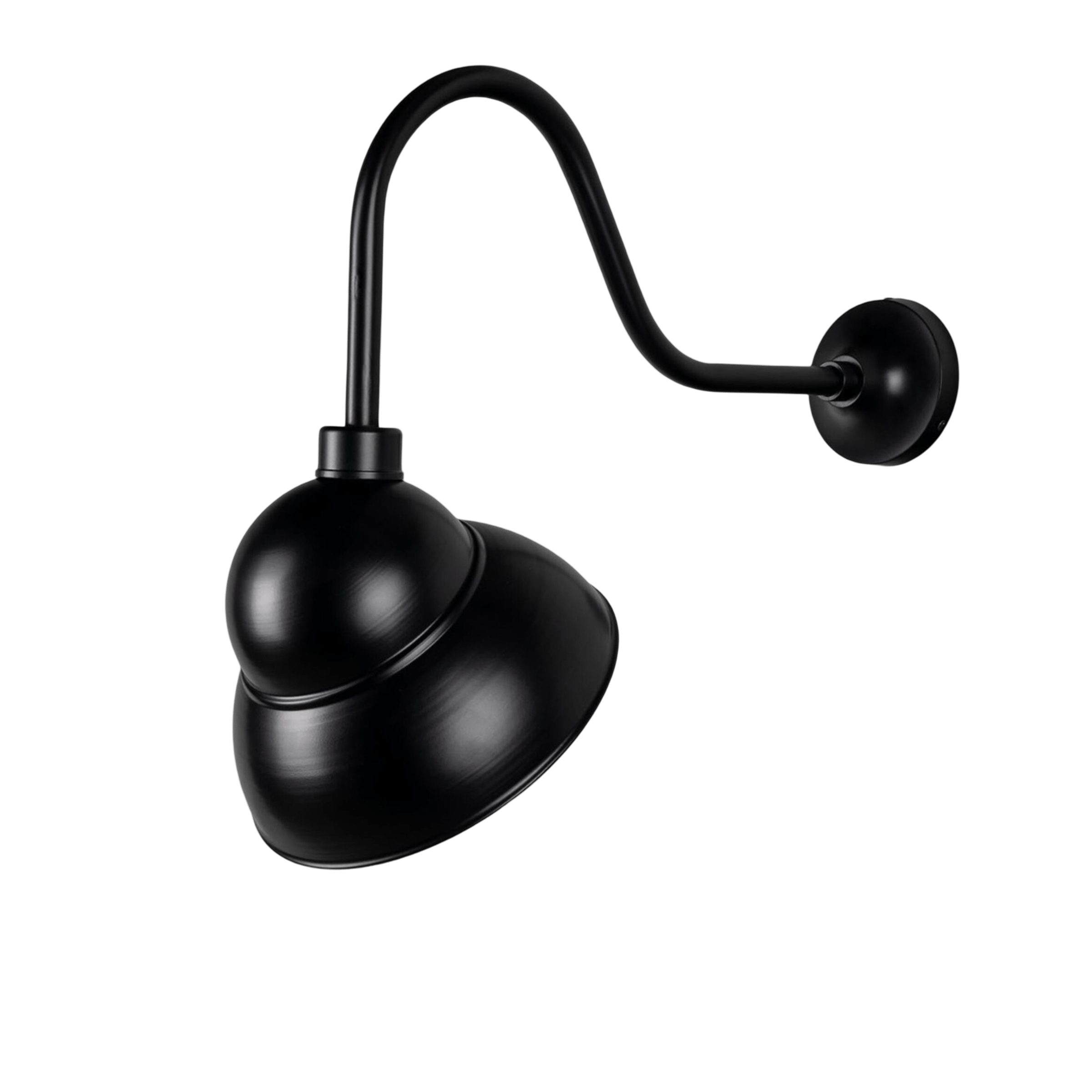 Mullan Lighting Lighting Powder-coated Matte Black Novo Vintage Swan Neck Sign Light