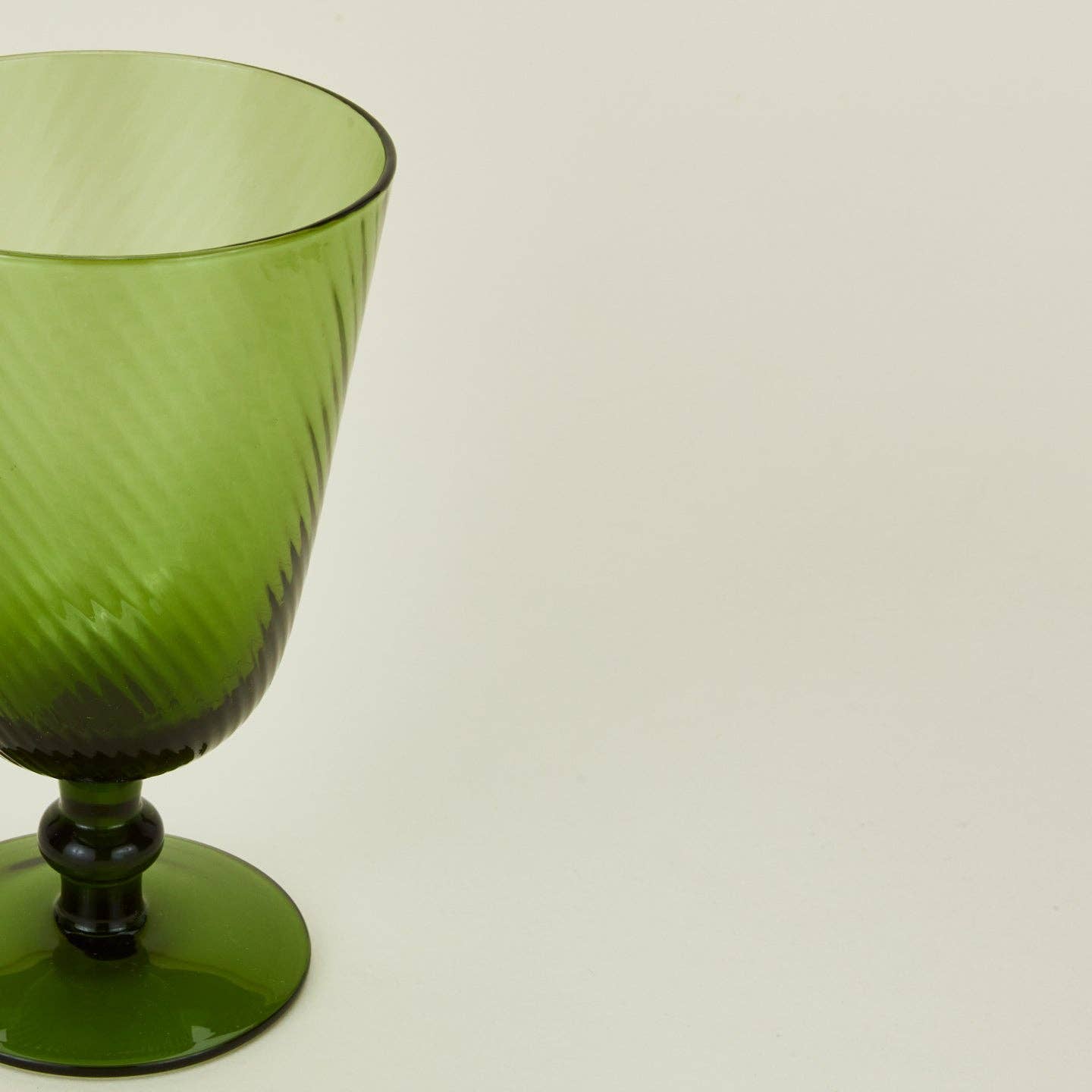 Hawkins New York SHOP Olive Optic Glass Goblets, Set of 4