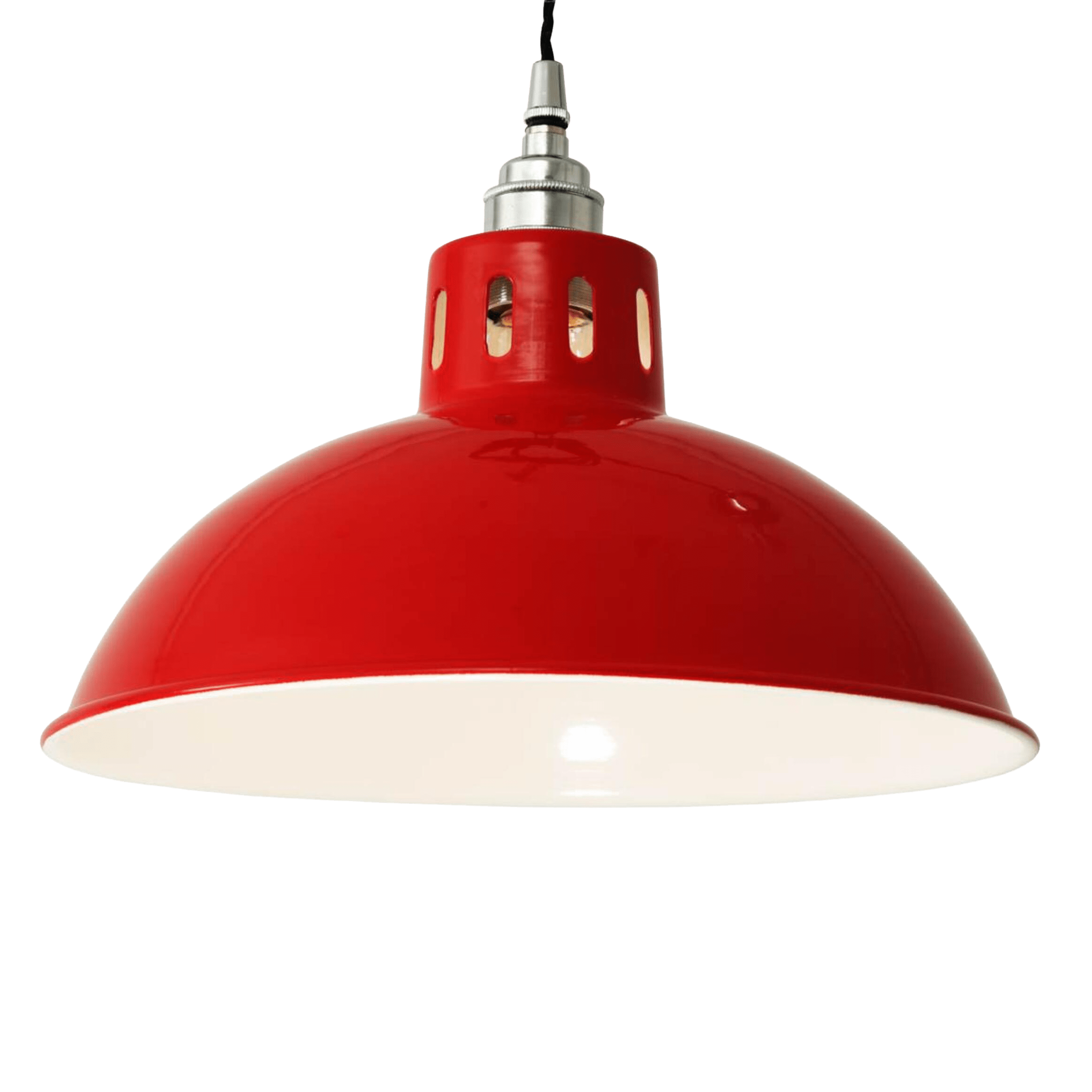 Mullan Lighting Lighting 100 cm (39.5") / Powder-Coated Red Osson Industrial Factory Pendant Light