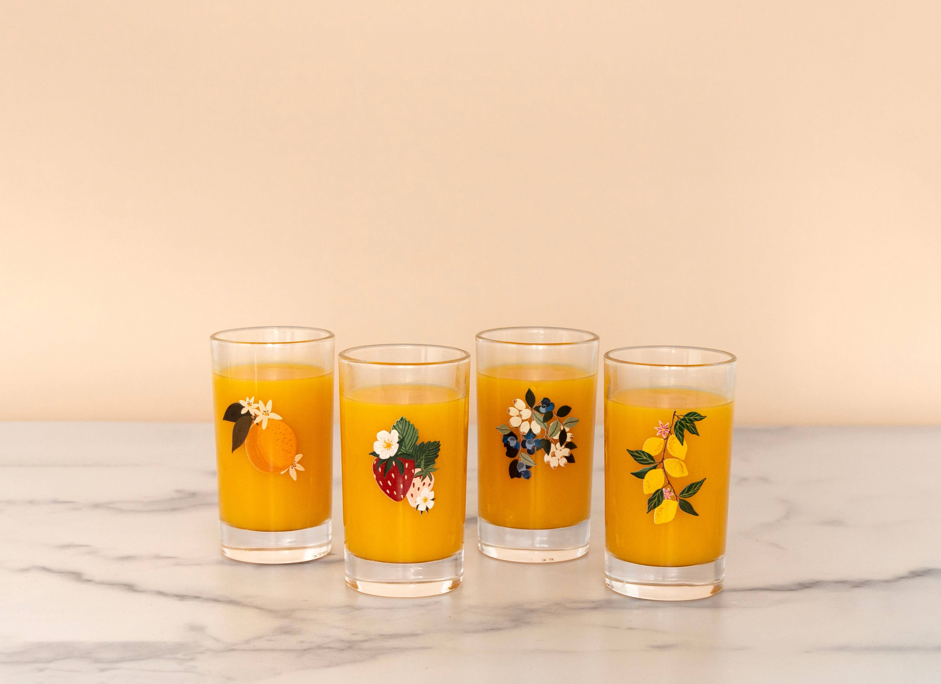 Paper Farm Press Paper Farm Press - Berry & Citrus Mini Juice Glass Set