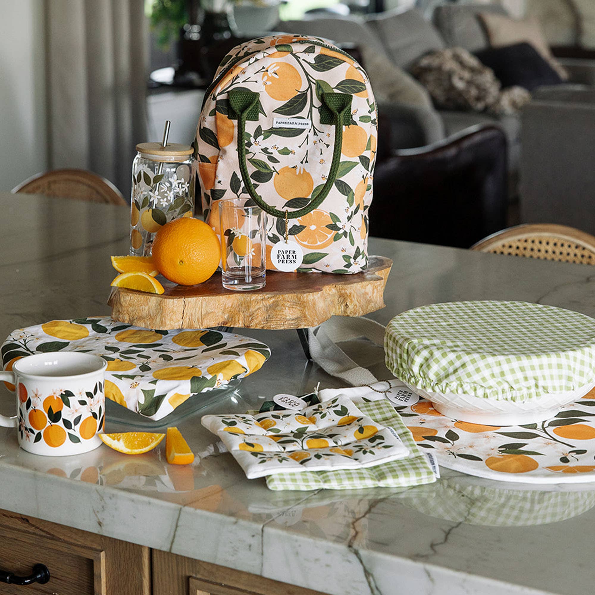 Paper Farm Press Paper Farm Press - Orange Orchard Pot Holder Set