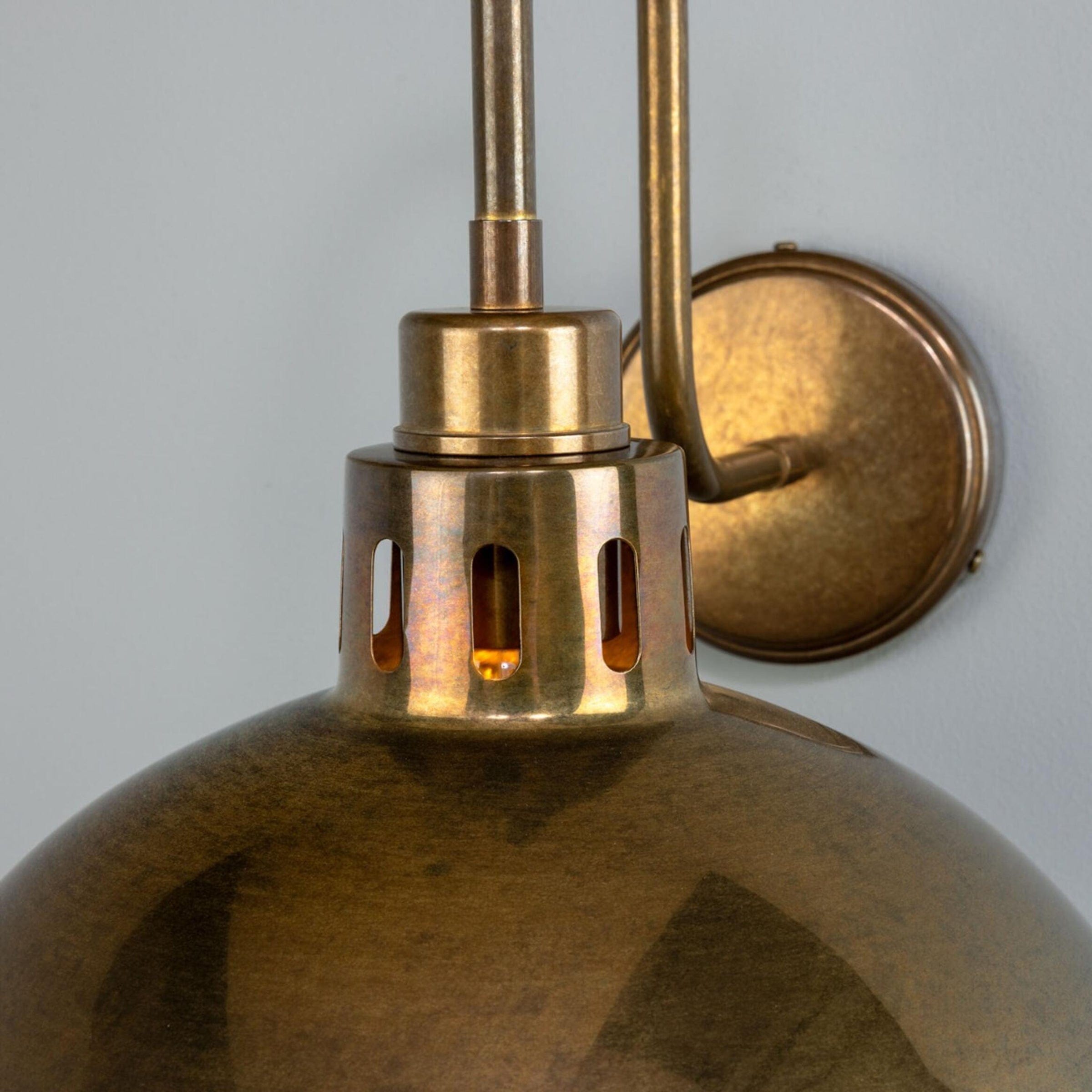 Mullan Lighting Lighting Paris Industrial Brass Swan Neck Wall Sconce