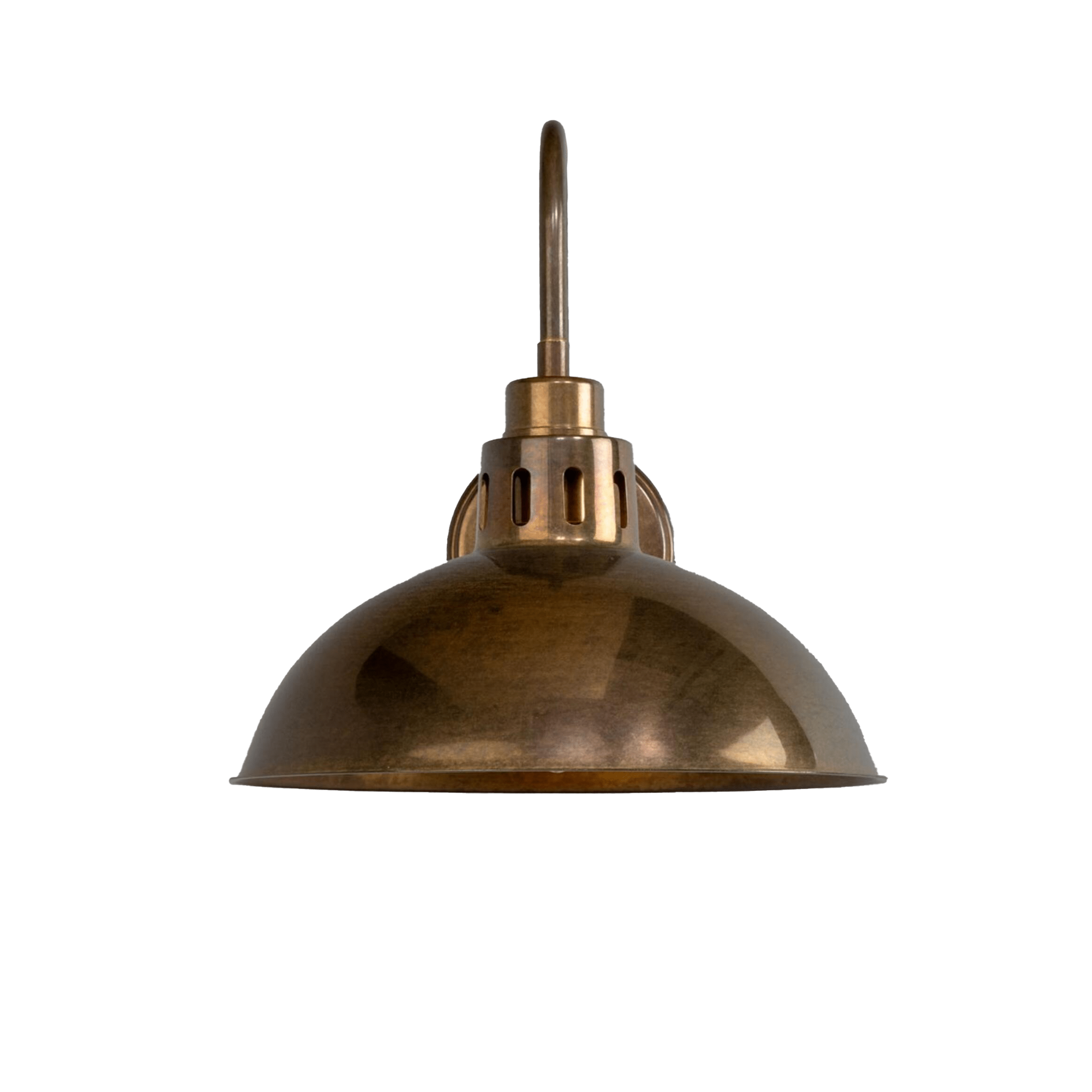 Mullan Lighting Lighting Paris Industrial Brass Swan Neck Wall Sconce