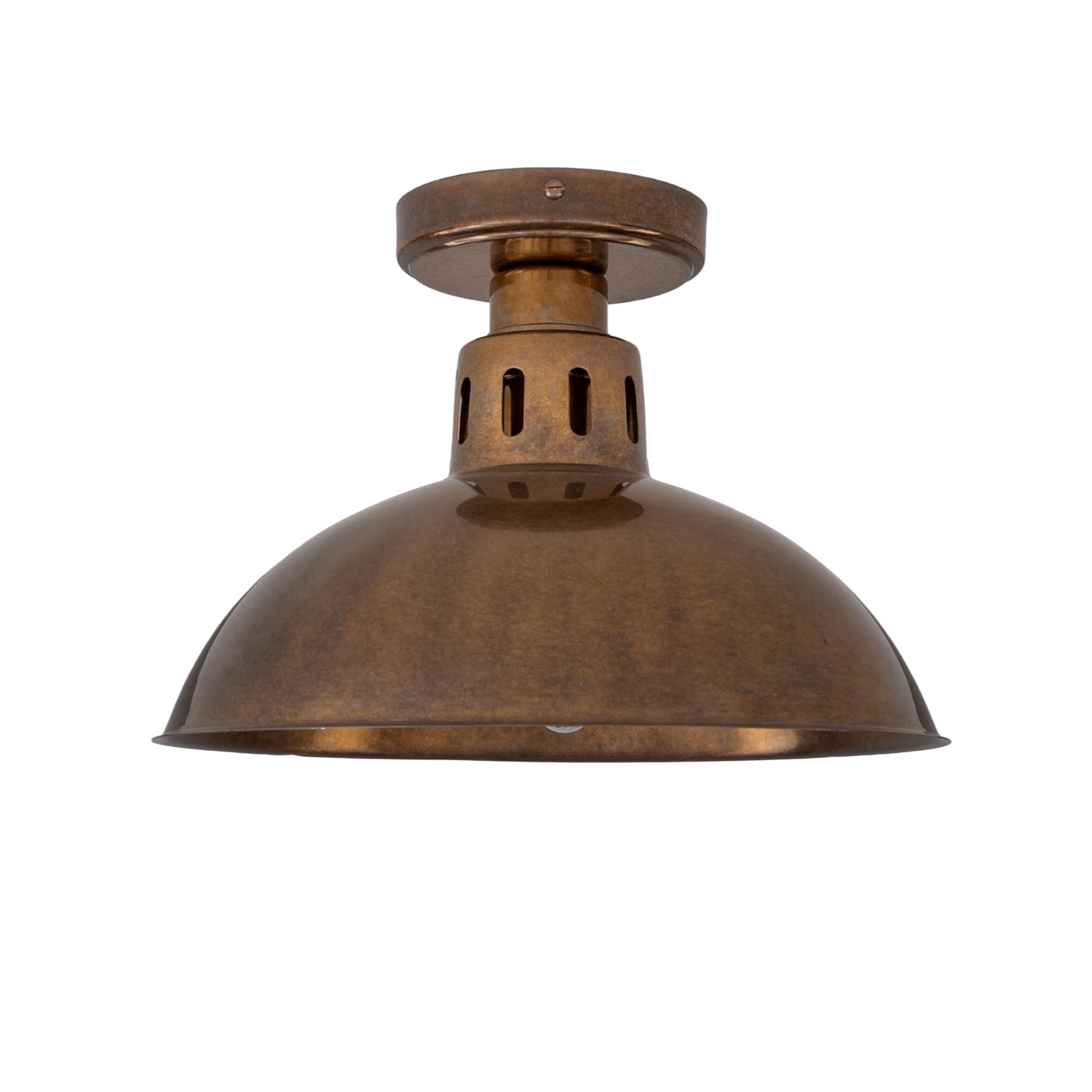 Mullan Lighting Lighting Antique Brass Paris Industrial Flush Ceiling Light