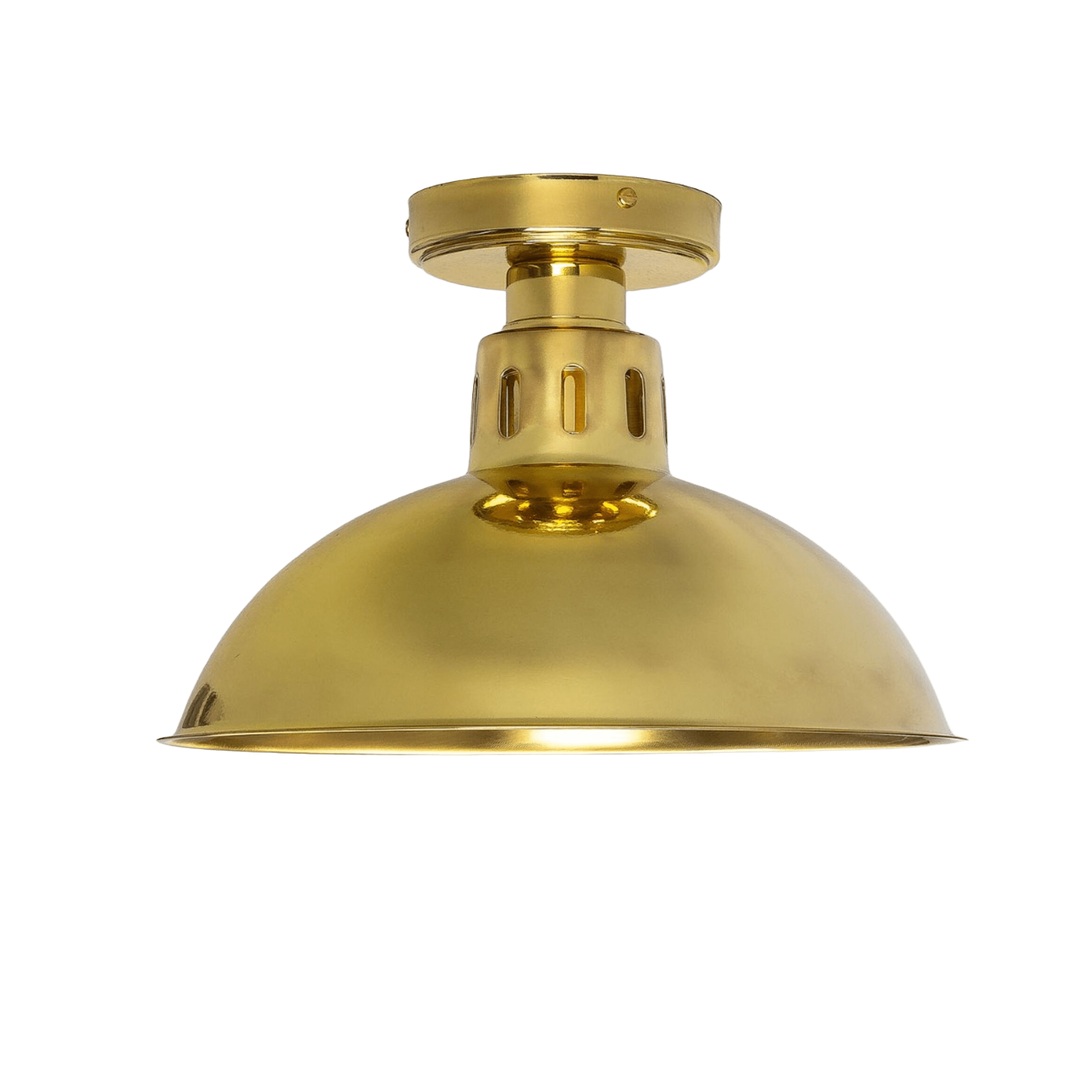 Mullan Lighting Lighting Polished Brass Paris Industrial Flush Ceiling Light