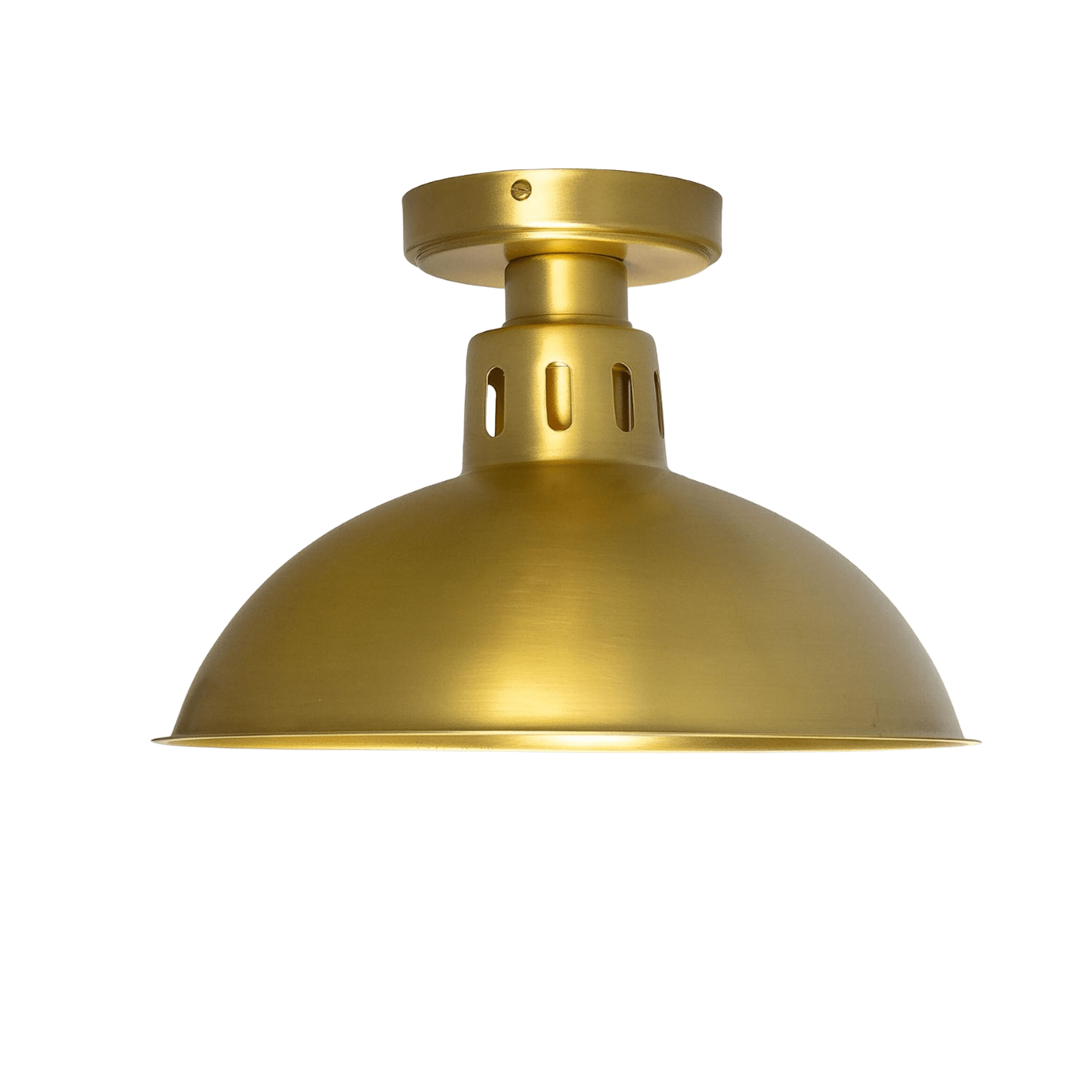 Mullan Lighting Lighting Satin Brass Paris Industrial Flush Ceiling Light