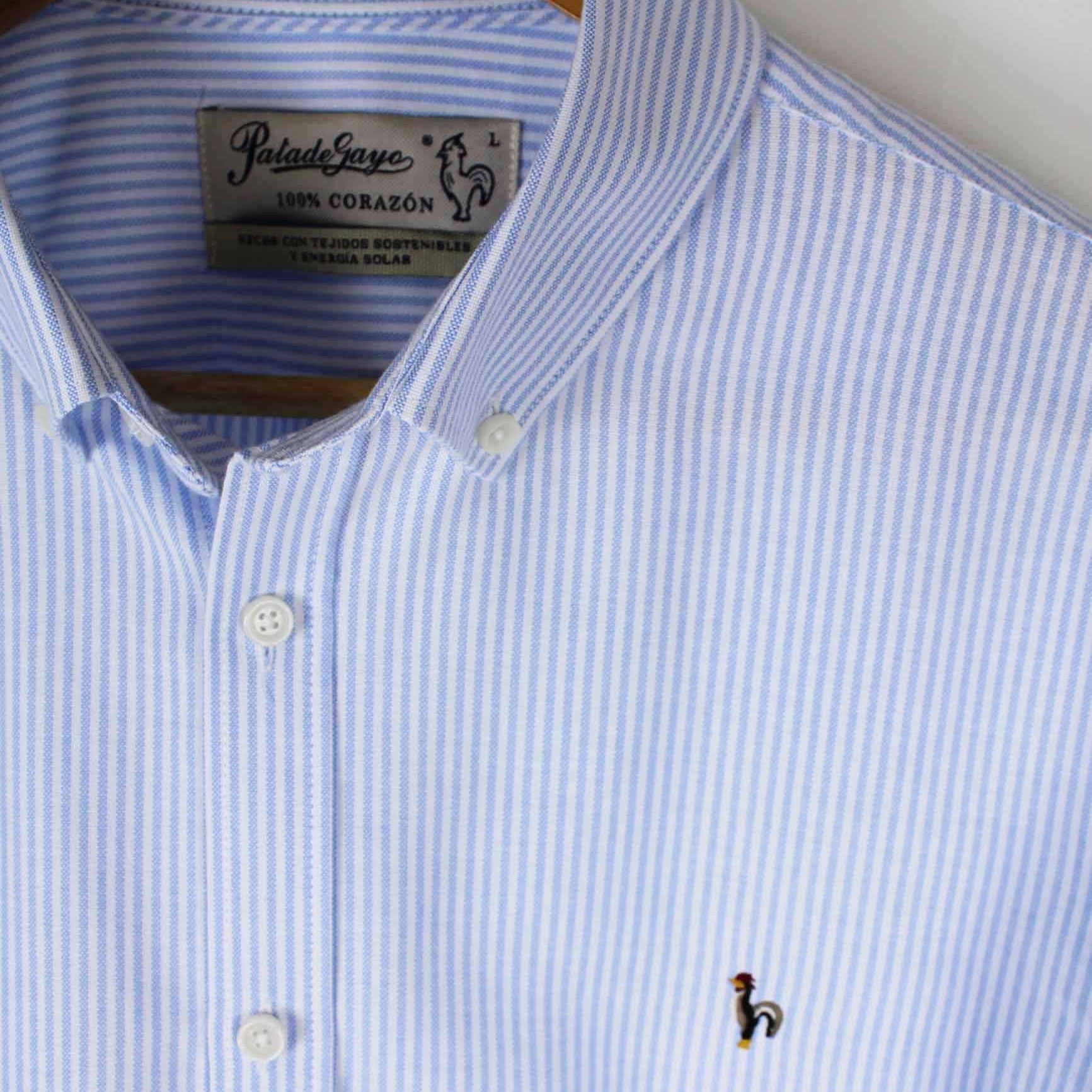 Patadegayo Patadegayo - Light blue striped oxford shirt