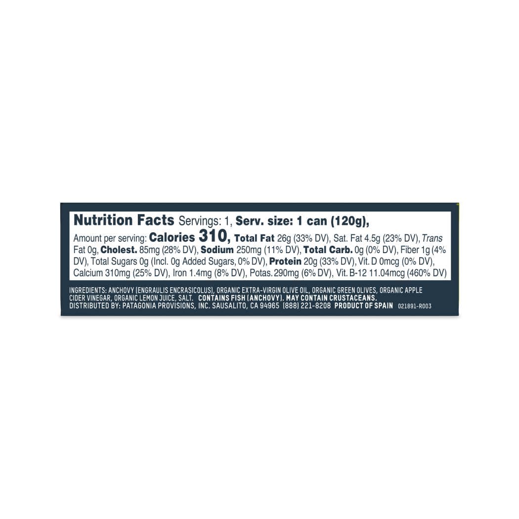 Patagonia Provisions Patagonia Provisions - Lemon Olive Spanish White Anchovies - Tinned Fish