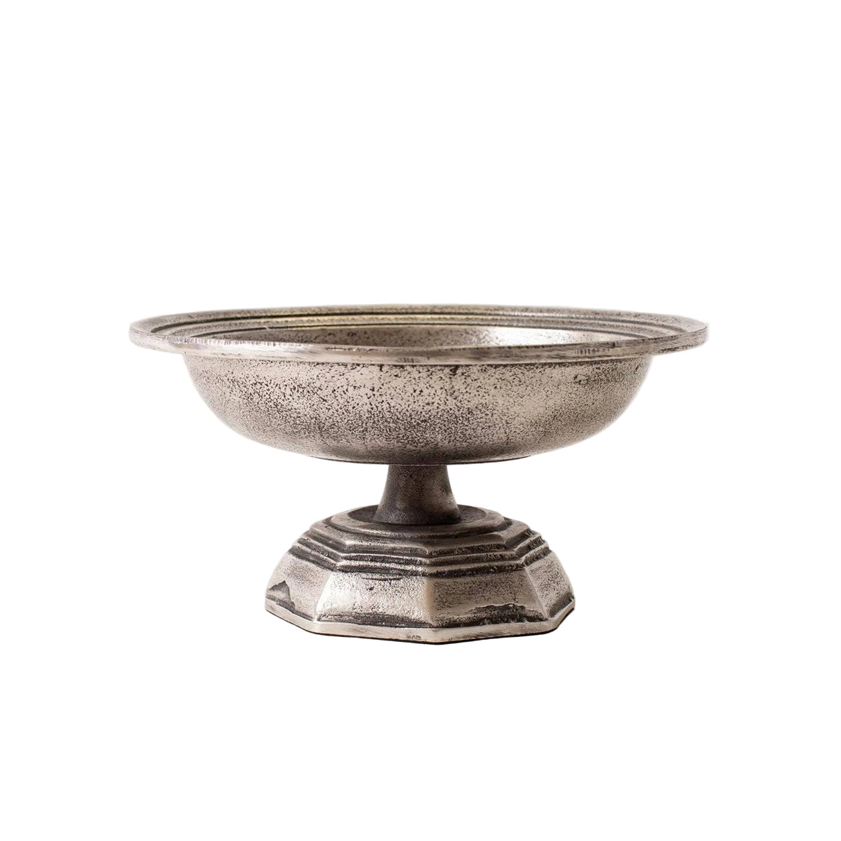 Audrey's Home & Gift SHOP Pedestal Bowl, Antiqued Pewter Finish