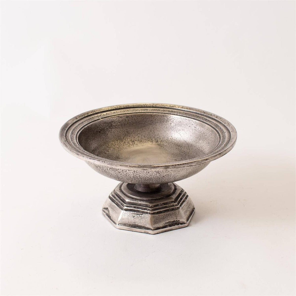 Audrey's Home & Gift SHOP Pedestal Bowl, Antiqued Pewter Finish