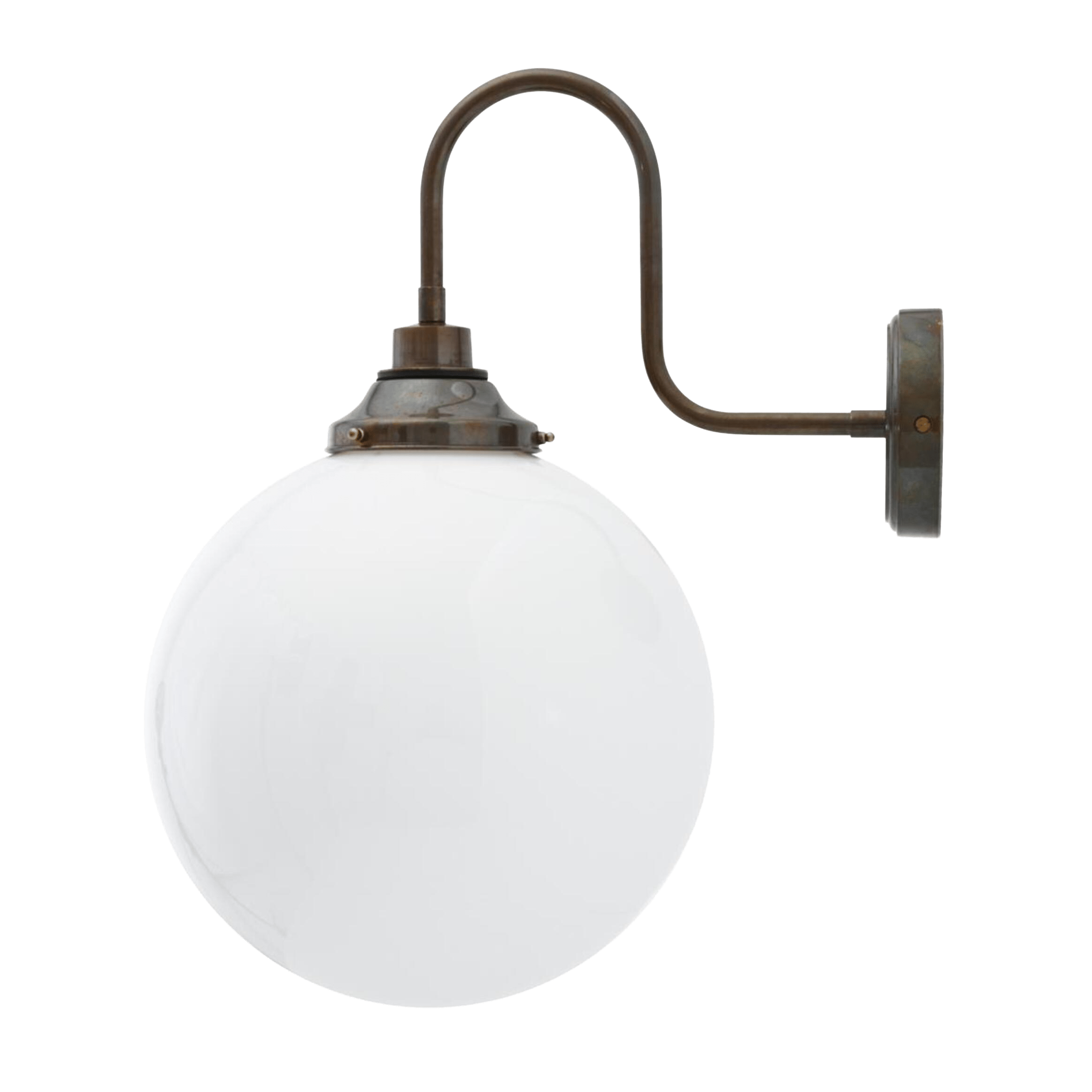 Mullan Lighting Lighting Pelagia Opal Globe Swan Neck Wall Light