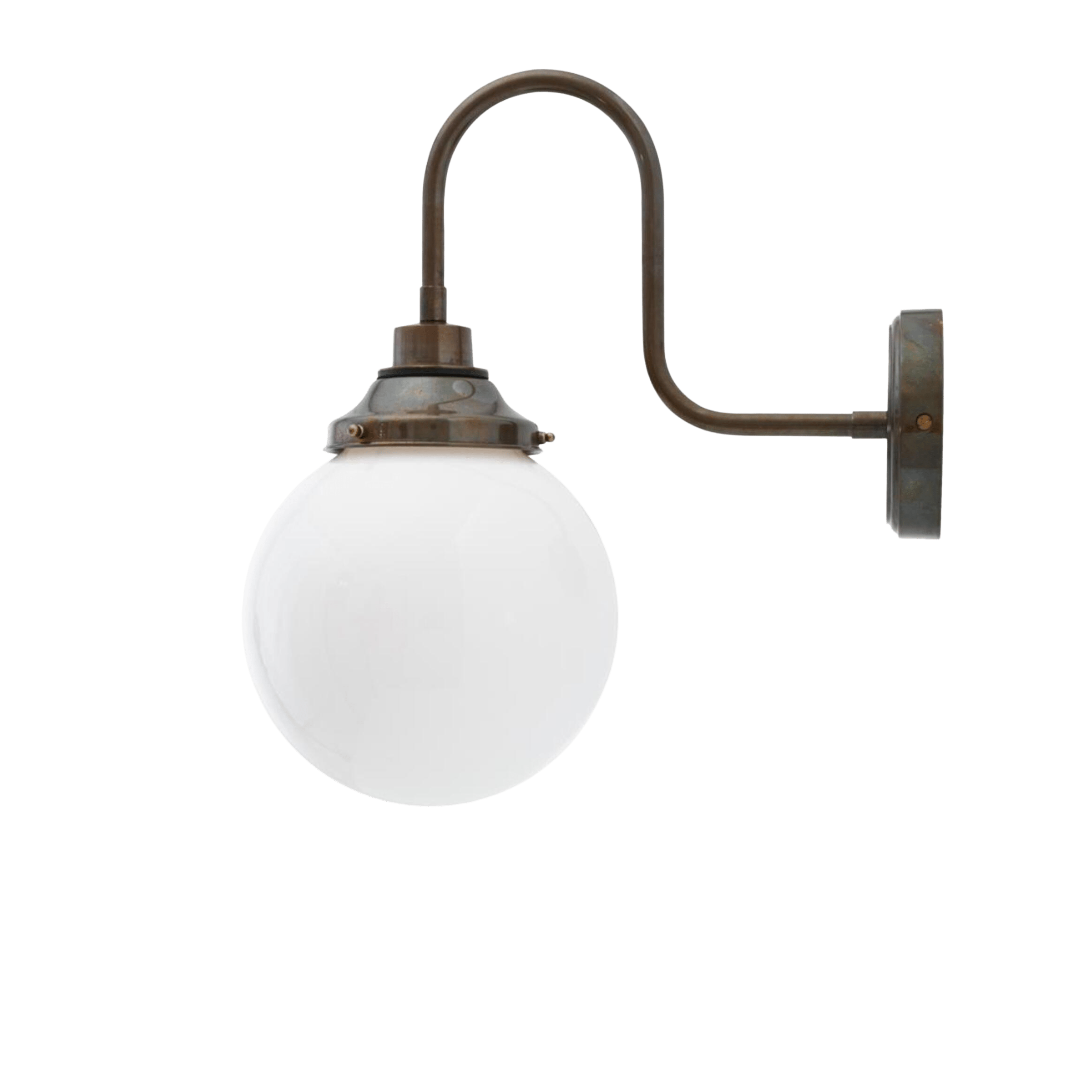 Mullan Lighting Lighting Pelagia Opal Globe Swan Neck Wall Light