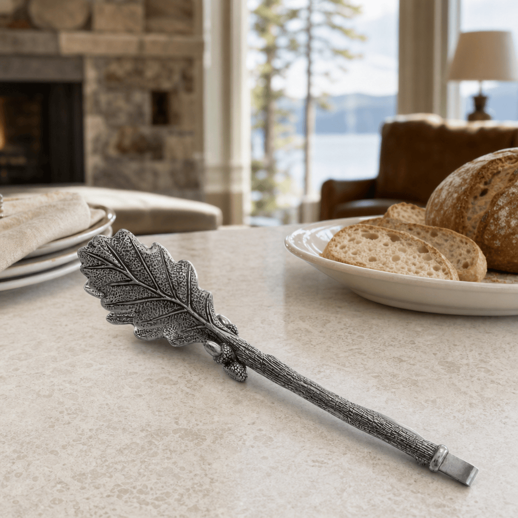Vagabond House SHOP Pewter Oak Leaf Tongs