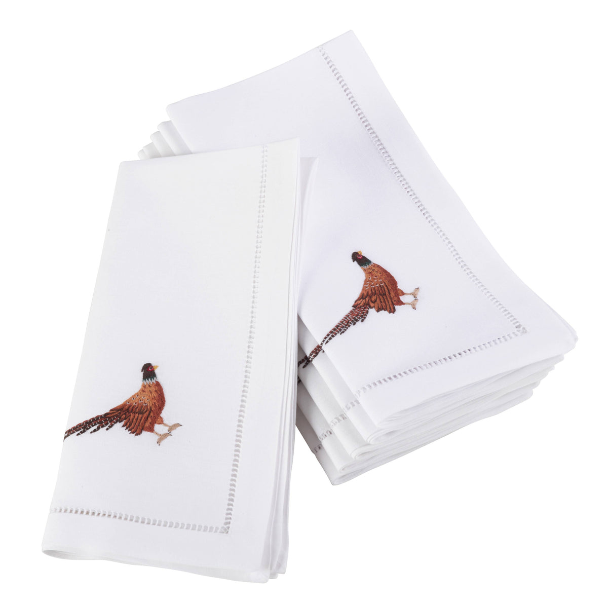 Saro Lifestyle SHOP Pheasant Hemstitch Napkin