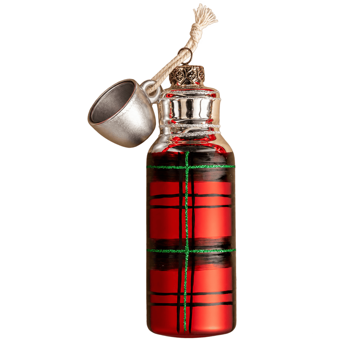 Ragon House SHOP Plaid Thermos Christmas Ornament