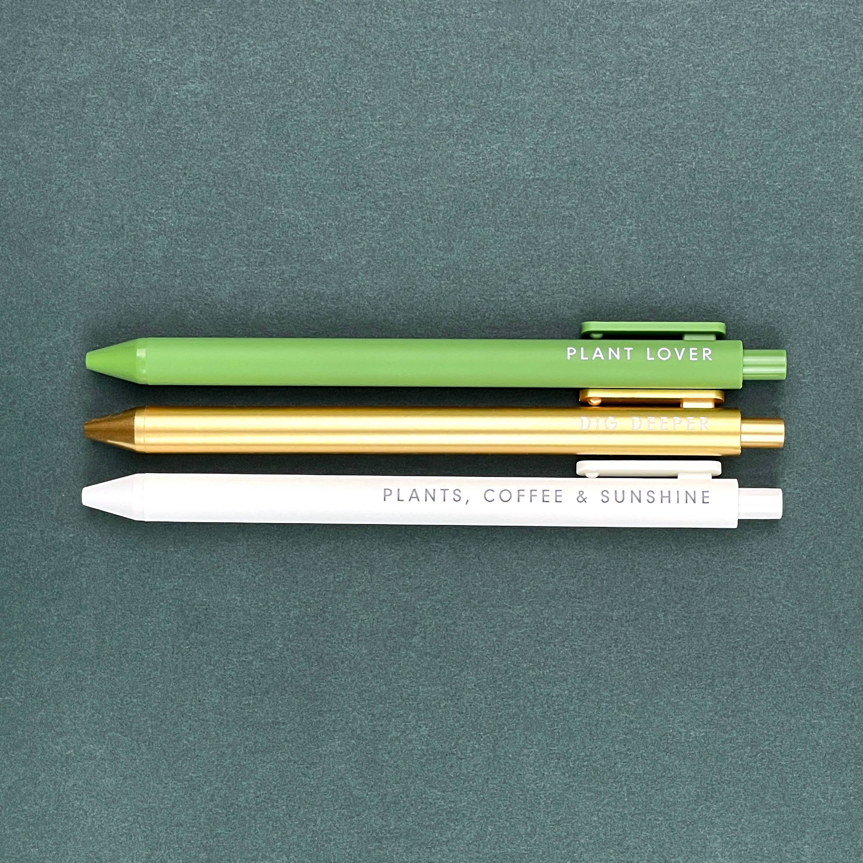 Ruff House Print Shop Plant Jotter Gel Pen: Set of 3