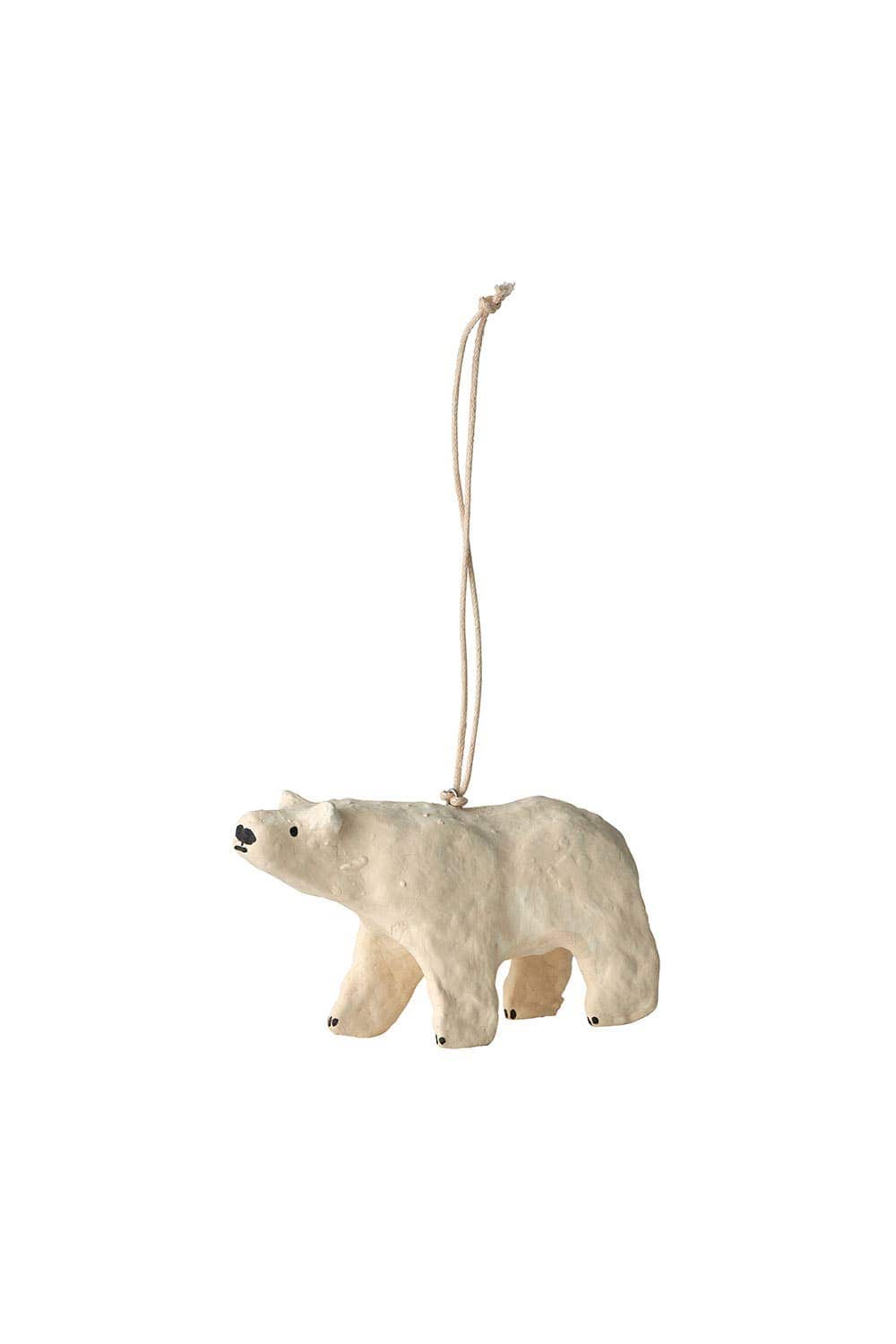 Fog Linen Work SHOP Polar Bear Paper Mache Ornament