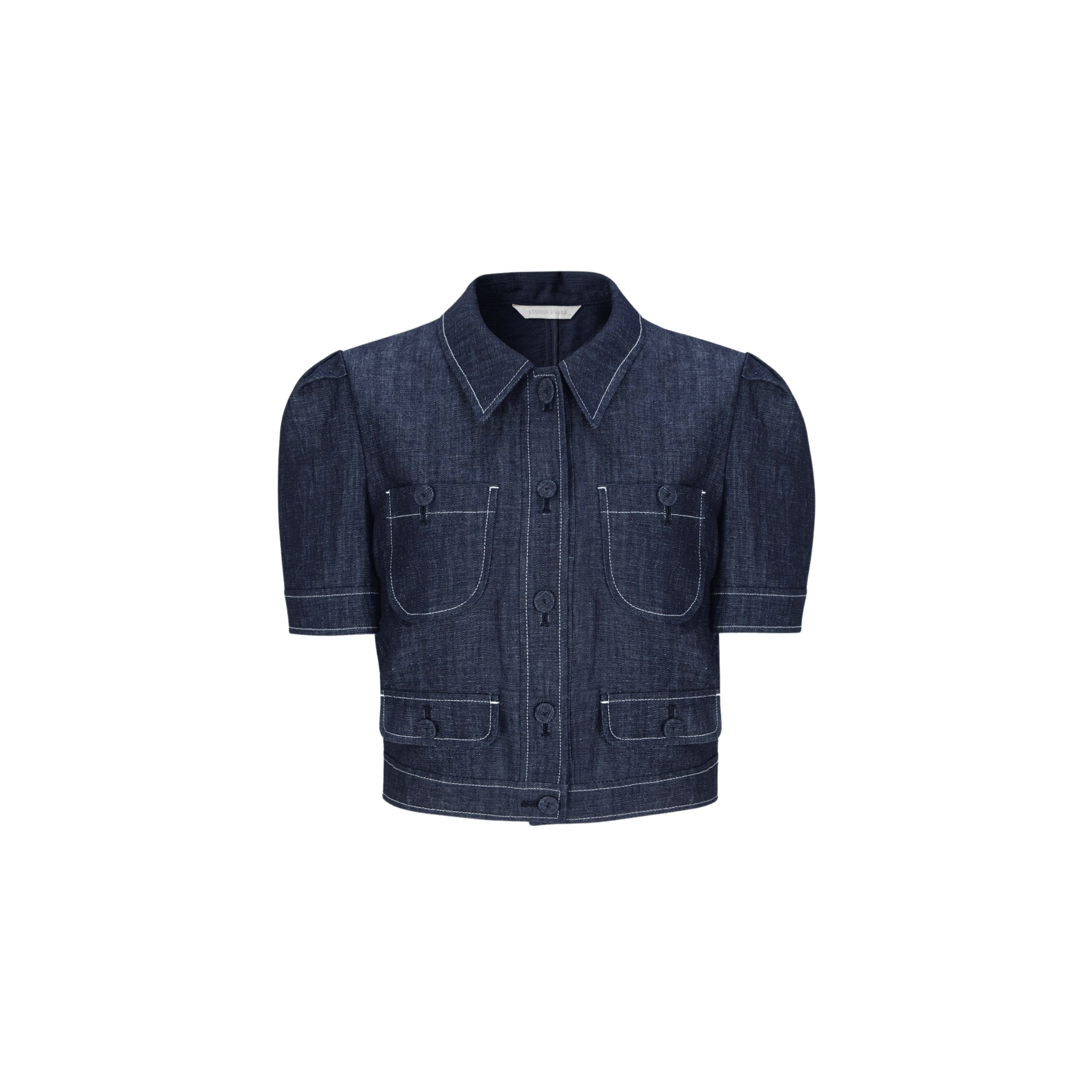 Studio D'aaRI SHOP Extra Small Puff-Sleeve Navy Jacket