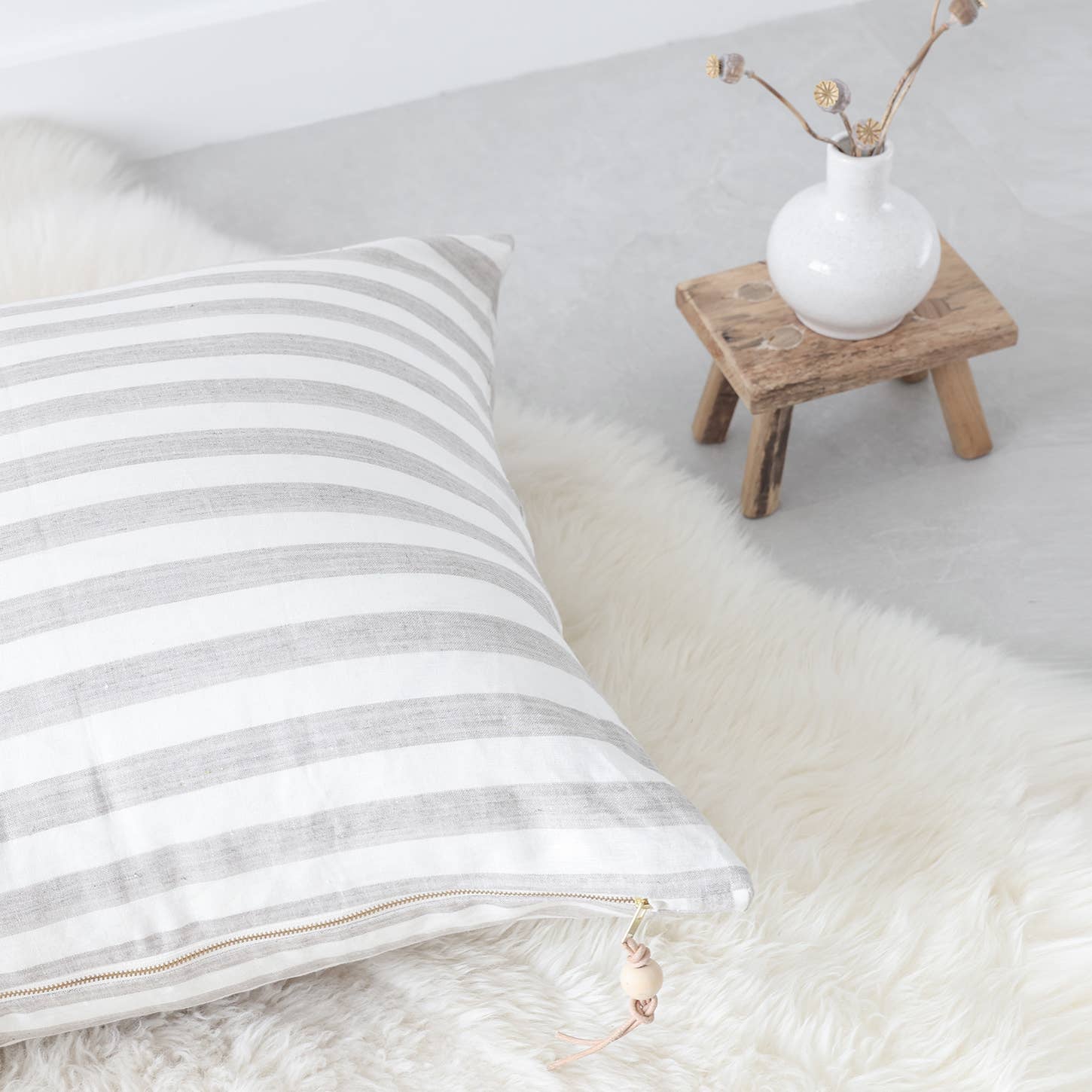 Celina Mancurti, LLC SHOP Pure Stripes Linen Floor Pillow