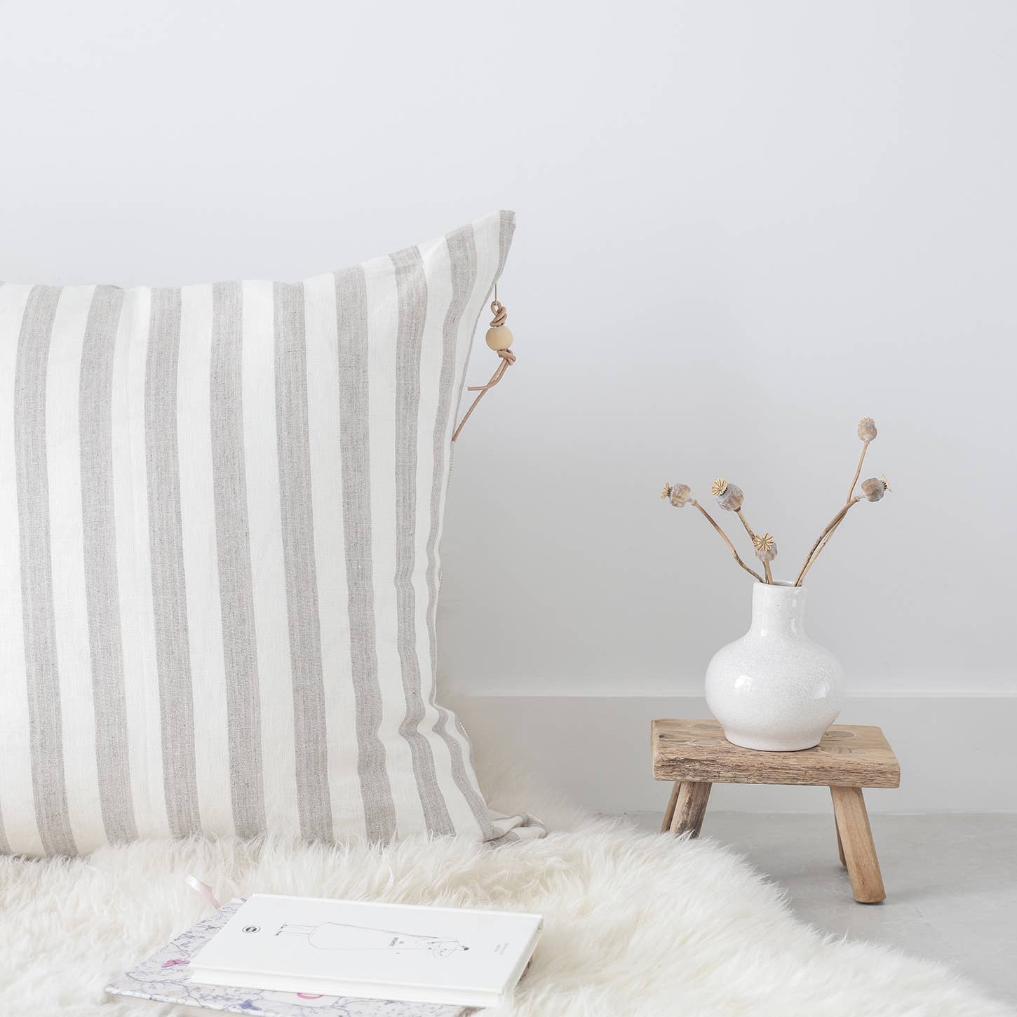 Celina Mancurti, LLC SHOP Pure Stripes Linen Floor Pillow