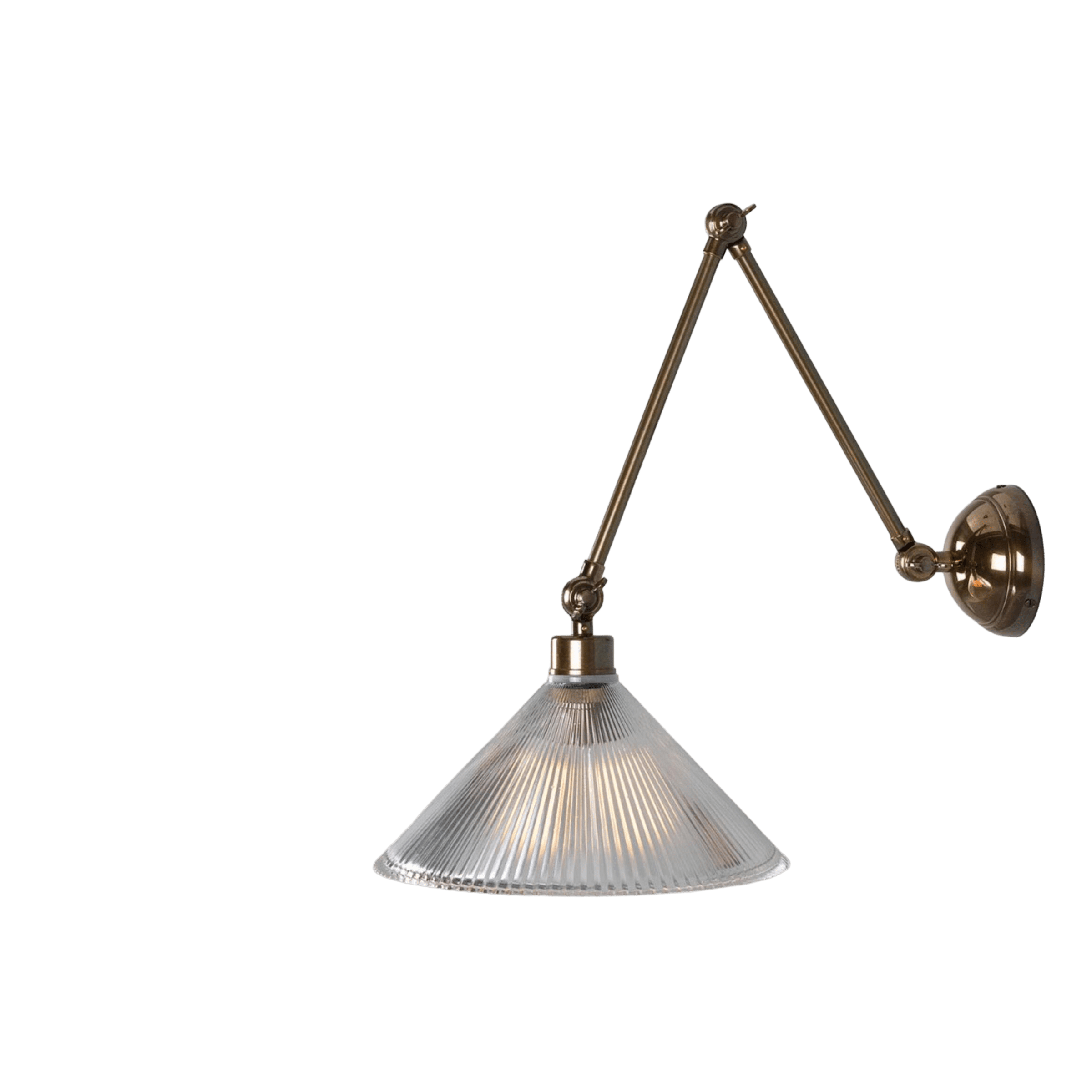Mullan Lighting Lighting Rebell Prismatic Glass Adjustable Arm Wall Sconce