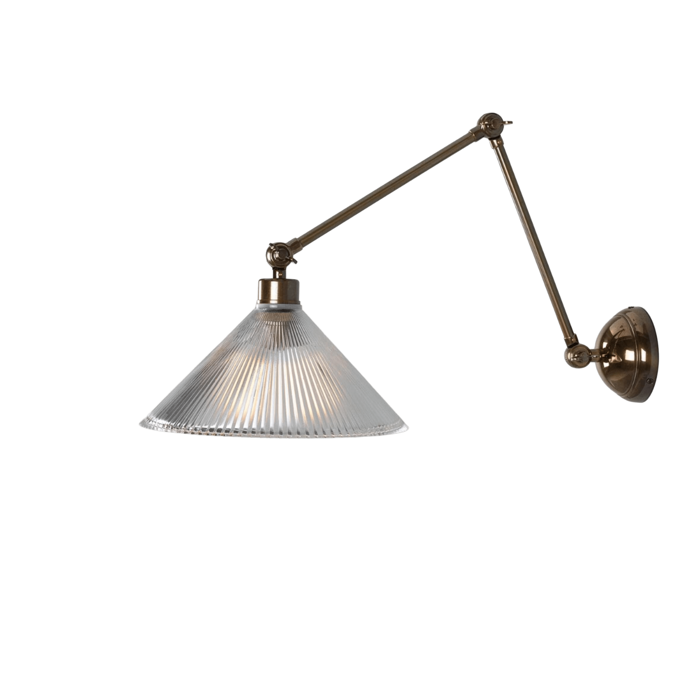Mullan Lighting Lighting Rebell Prismatic Glass Adjustable Arm Wall Sconce