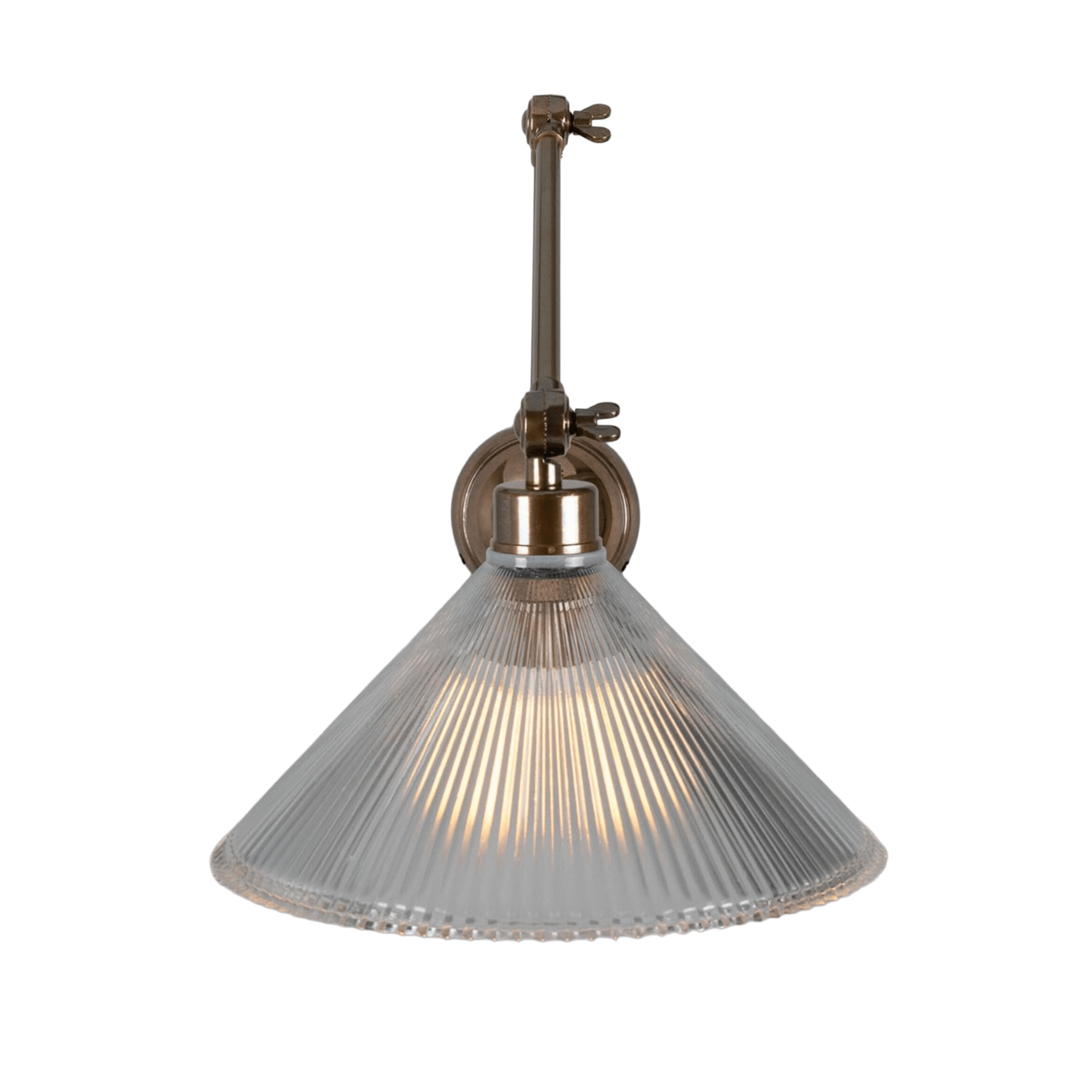 Mullan Lighting Lighting Rebell Prismatic Glass Adjustable Arm Wall Sconce