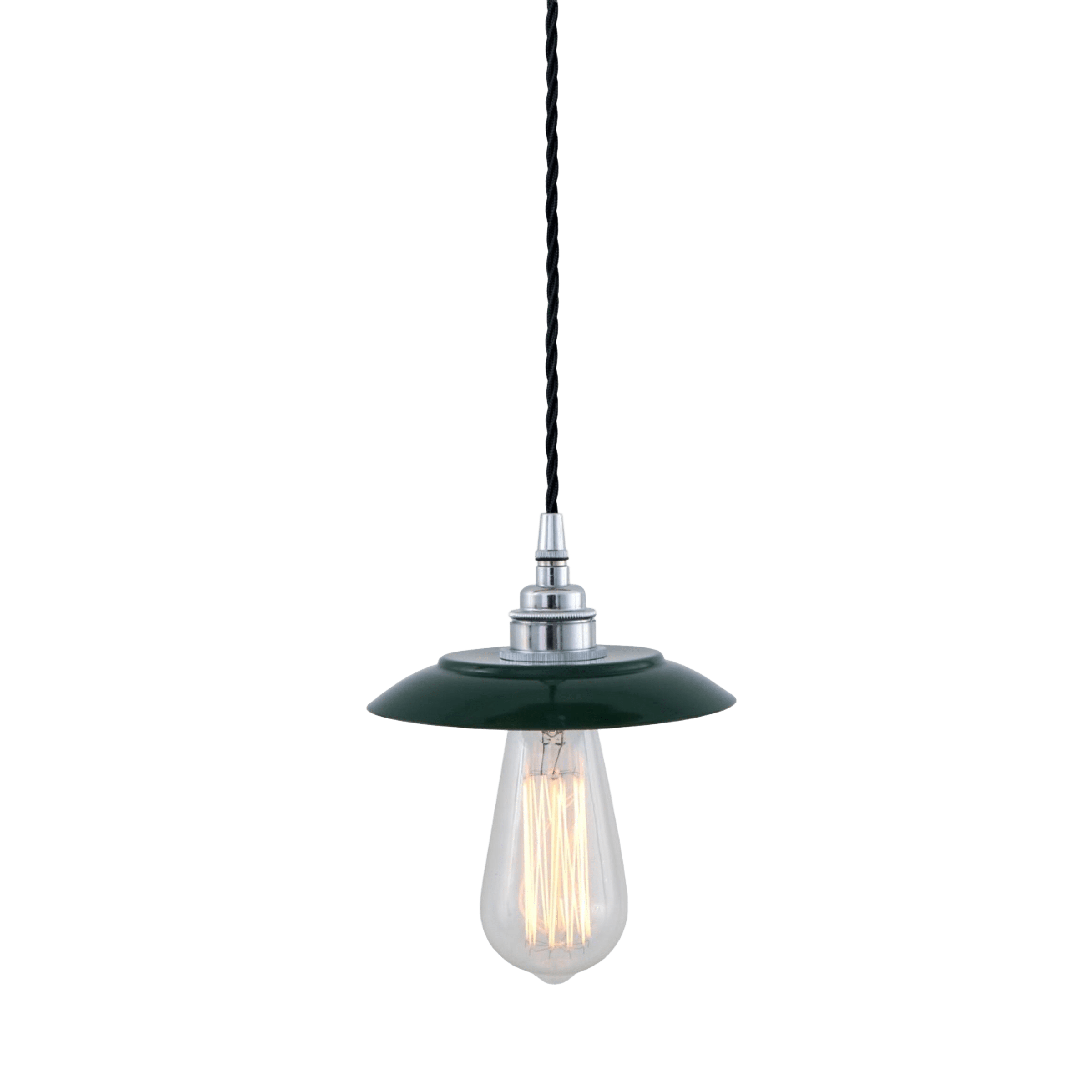 Mullan Lighting Lighting Powder-Coated Racing Green / 100cm (39.5") Reznor Vintage Brass Pendant Light