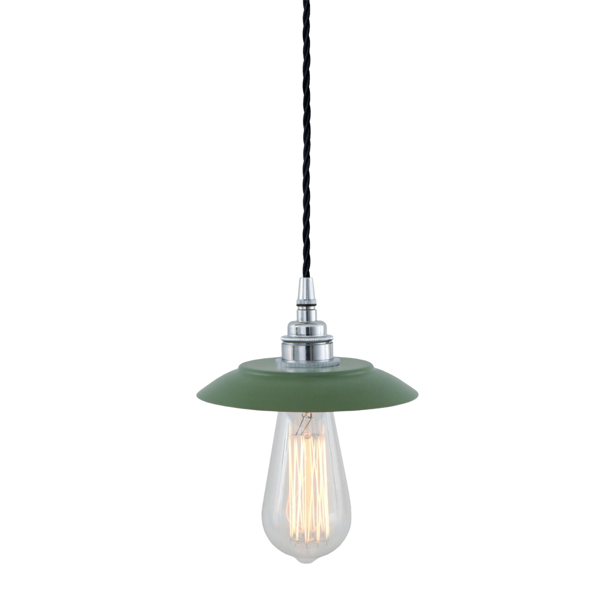Mullan Lighting Lighting Powder-Coated Sage Green / 100cm (39.5") Reznor Vintage Brass Pendant Light