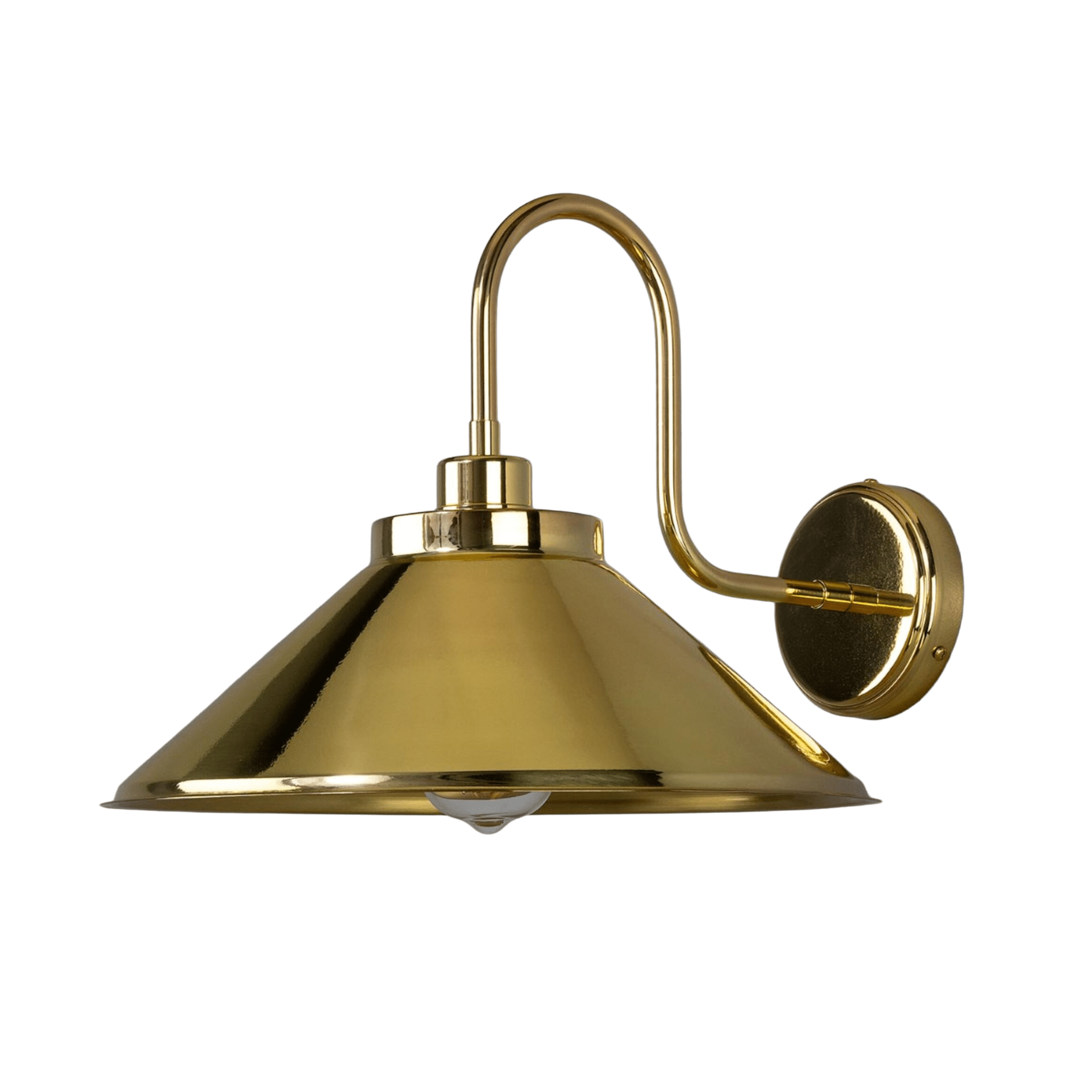 Mullan Lighting Lighting Polished Brass Rio Vintage Swan Neck Wall Sconce