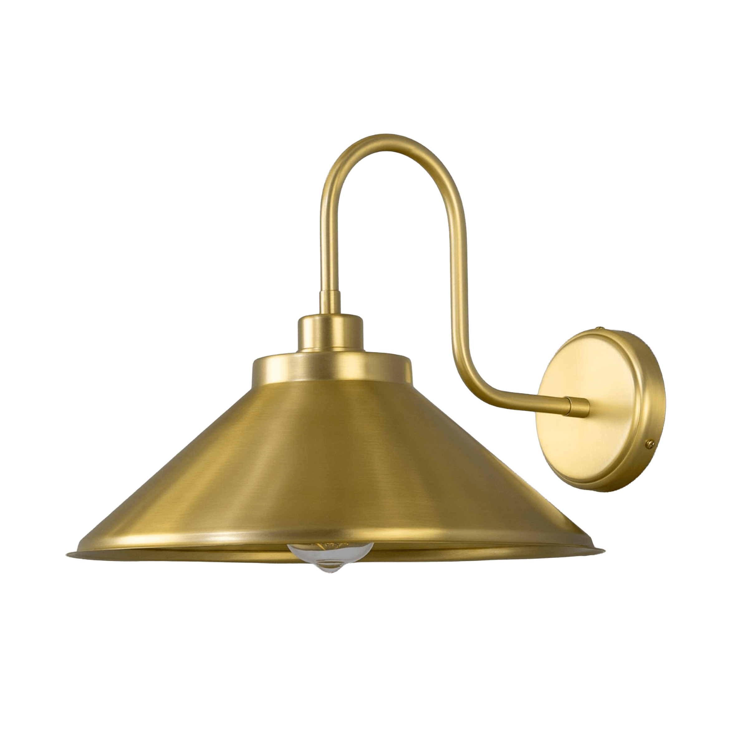 Mullan Lighting Lighting Satin Brass Rio Vintage Swan Neck Wall Sconce
