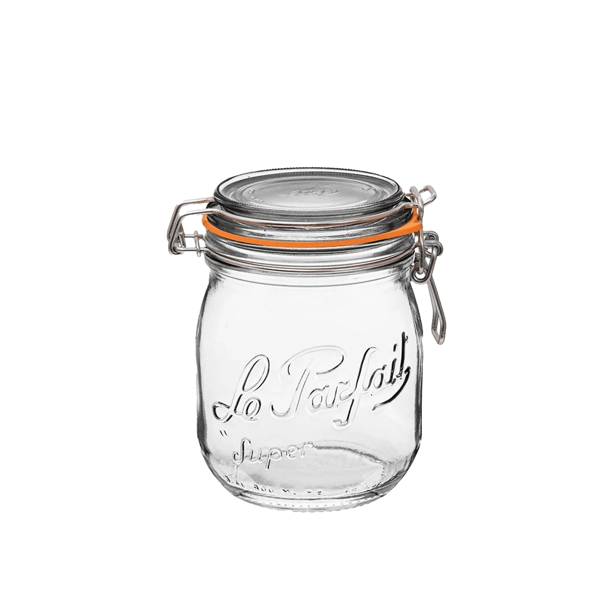 Rounded French Glass Storage Jar with Seal