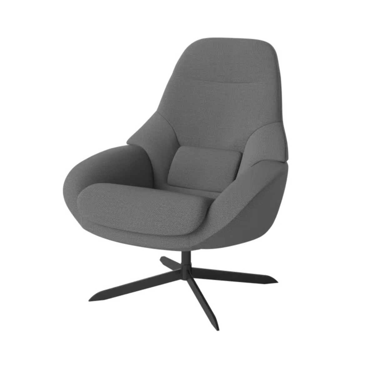 Bolia SHOP Ascot Bouclé / Grey / Black Lacquered Steel Saga Armchair