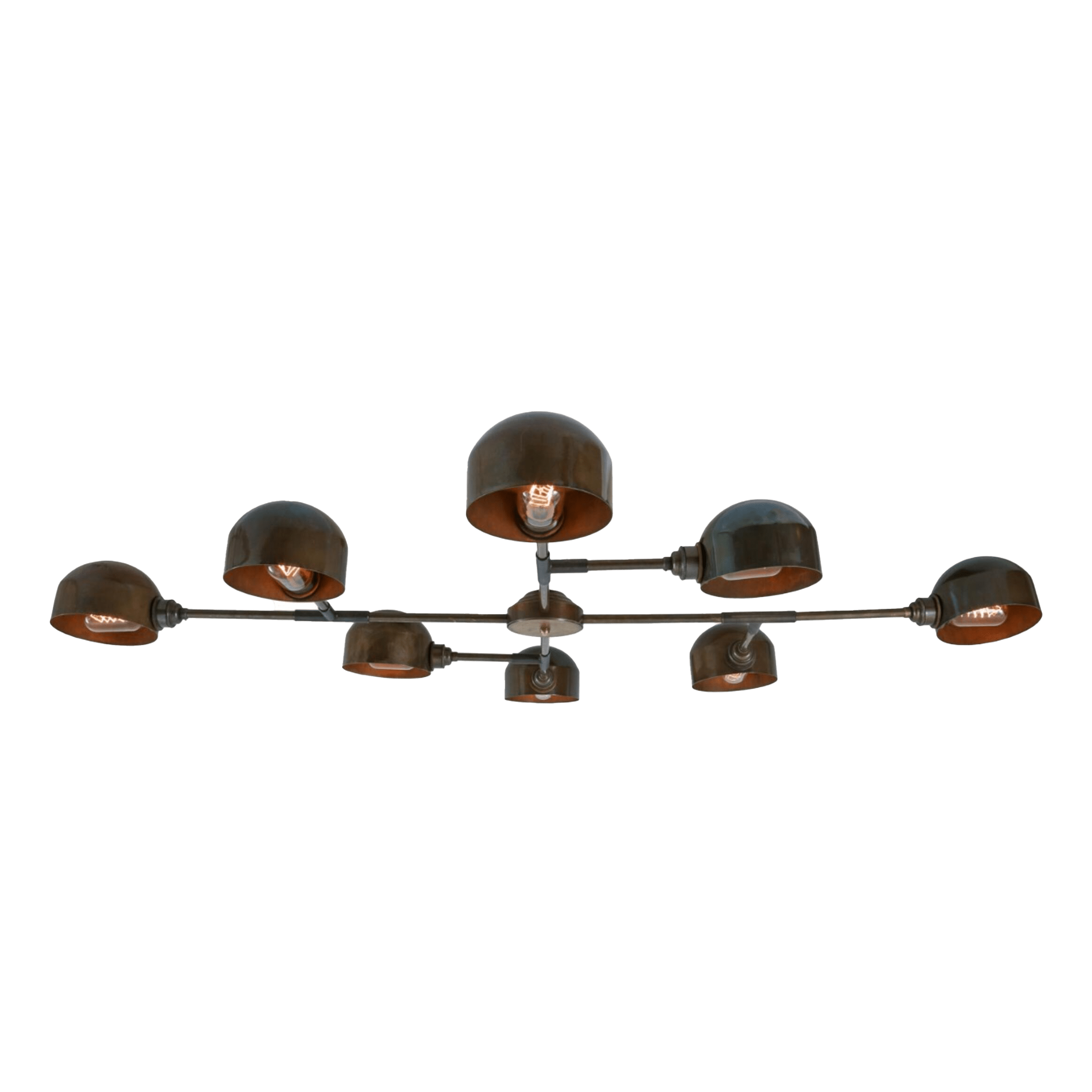 Mullan Lighting Lighting Santa Anita Industrial Flush Chandelier, Eight-Arm