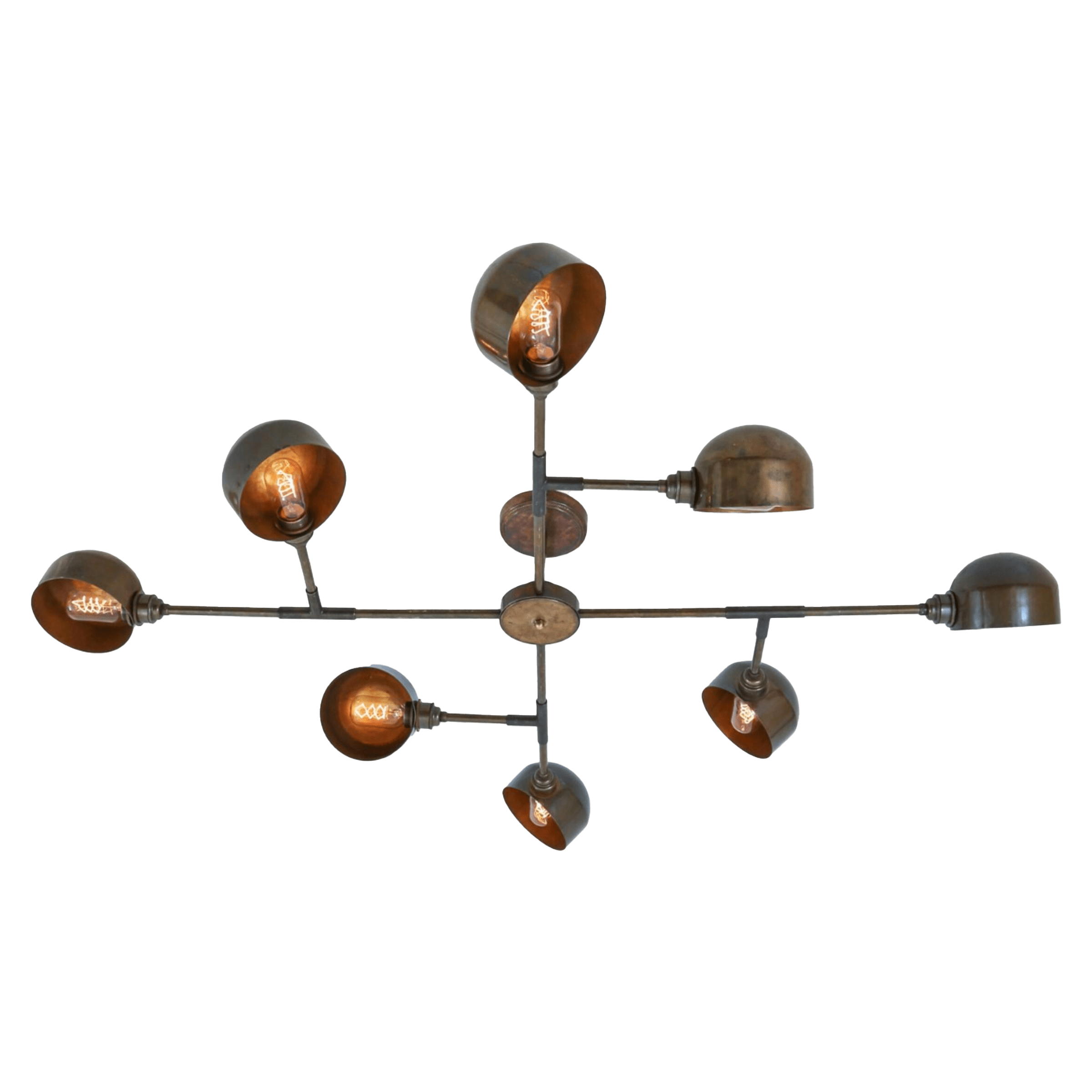 Mullan Lighting Lighting Santa Anita Industrial Flush Chandelier, Eight-Arm