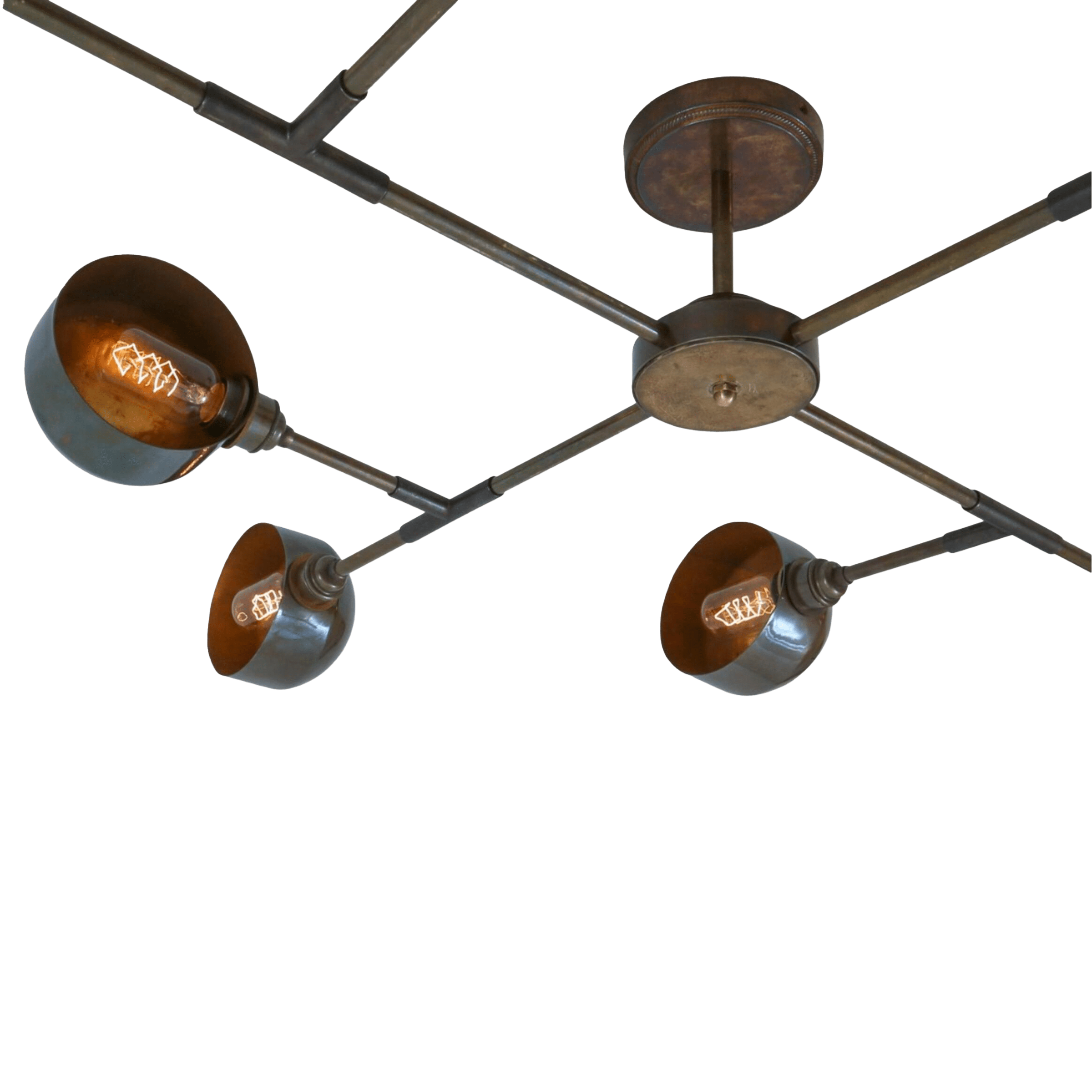 Mullan Lighting Lighting Santa Anita Industrial Flush Chandelier, Eight-Arm