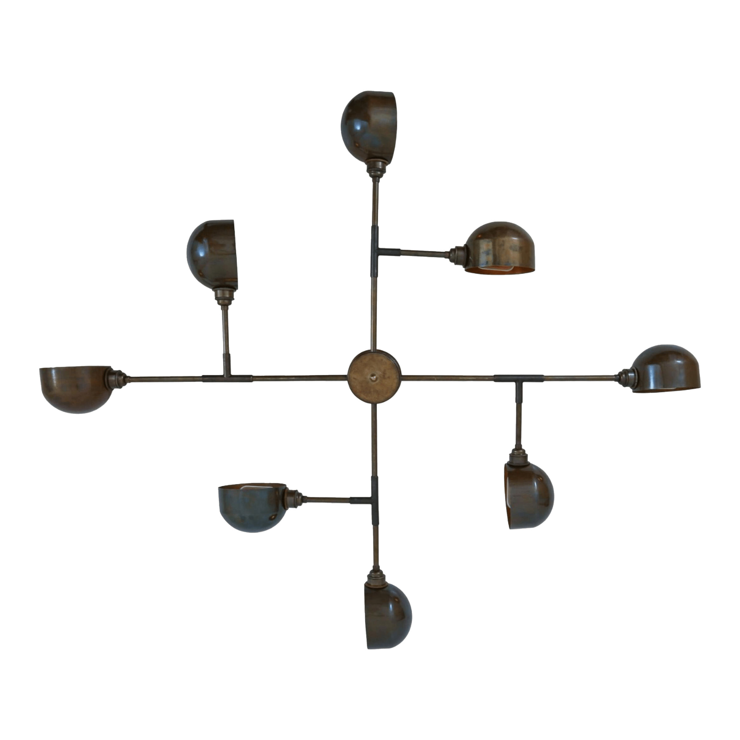 Mullan Lighting Lighting Santa Anita Industrial Flush Chandelier, Eight-Arm