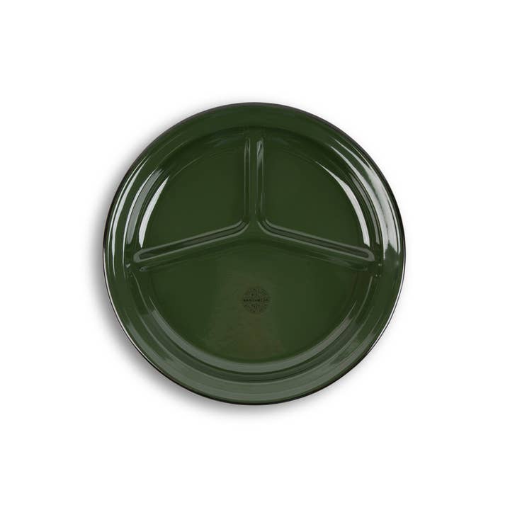 Crow Canyon Home Kitchen & Dining Forest Green Set of 2, Divided Camp Plate