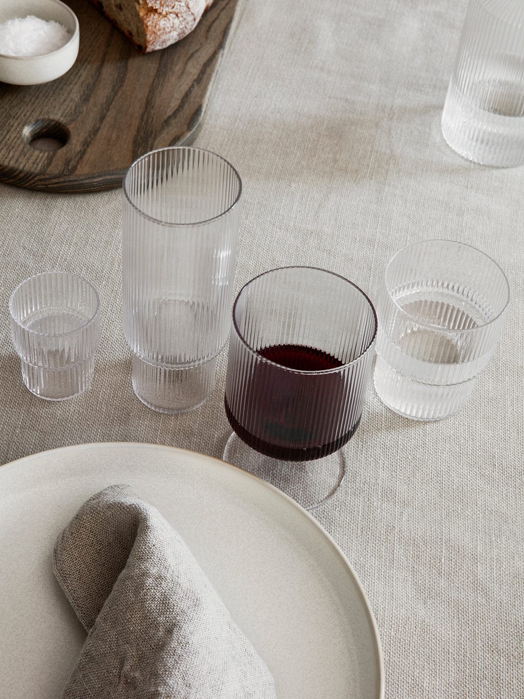 Ferm Living Kitchen & Dining Set of 4, Ripple Small Glasses