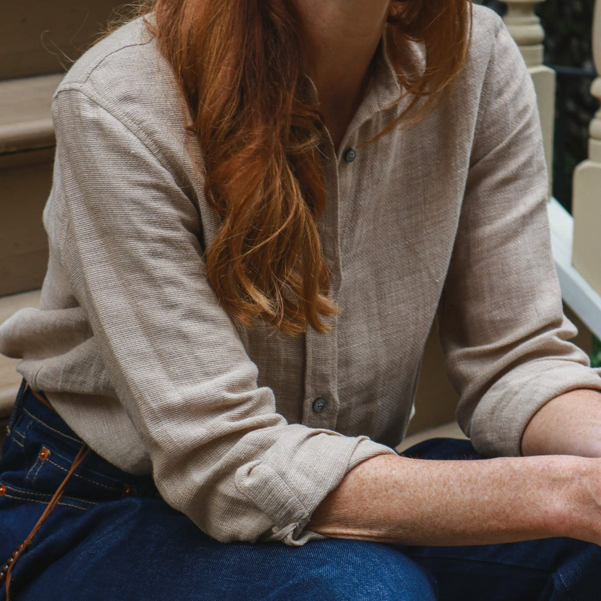 Pomandère SHOP Side-Buttoned Blouse