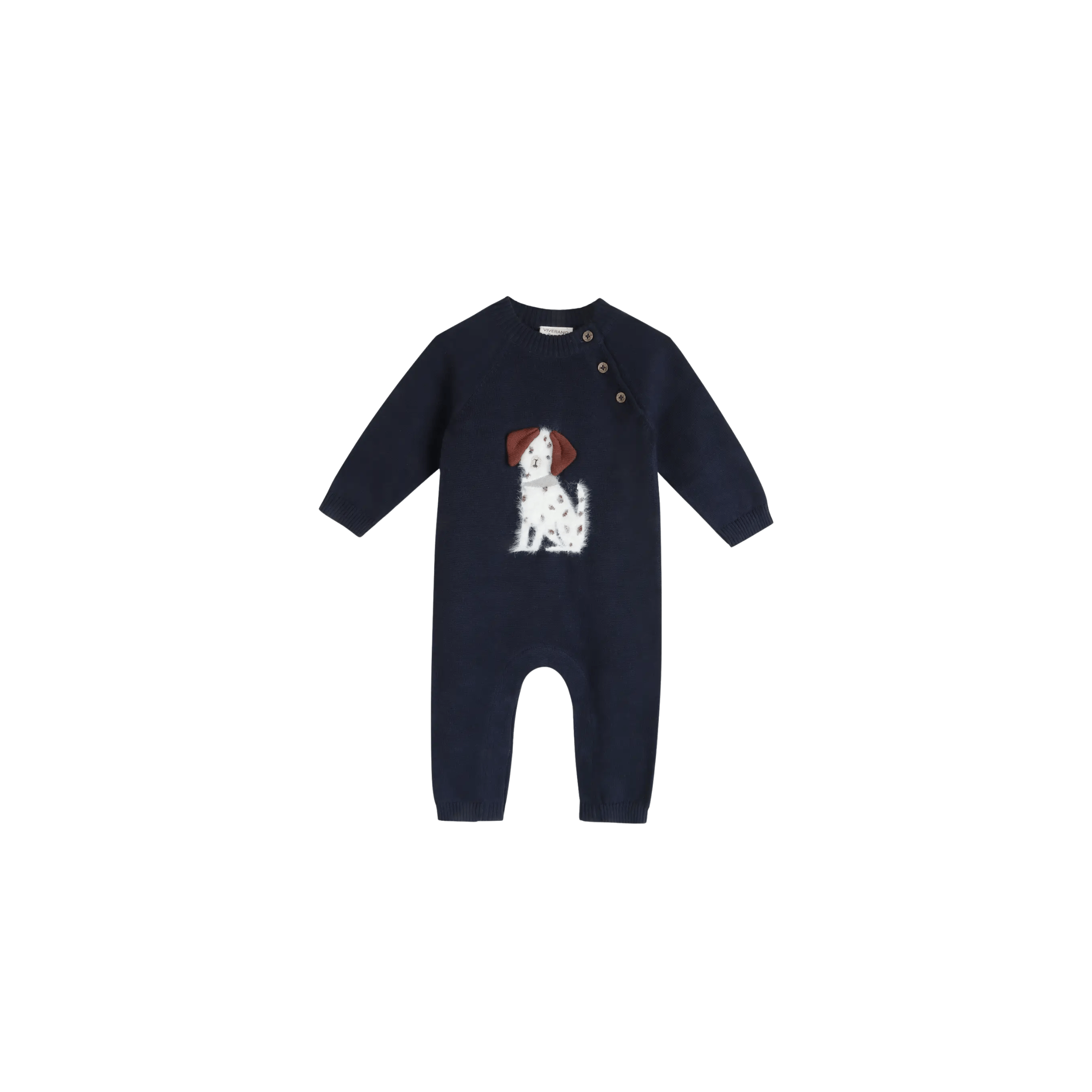 Viverano Organics SHOP Spotty Dog Knit Baby Jumpsuit