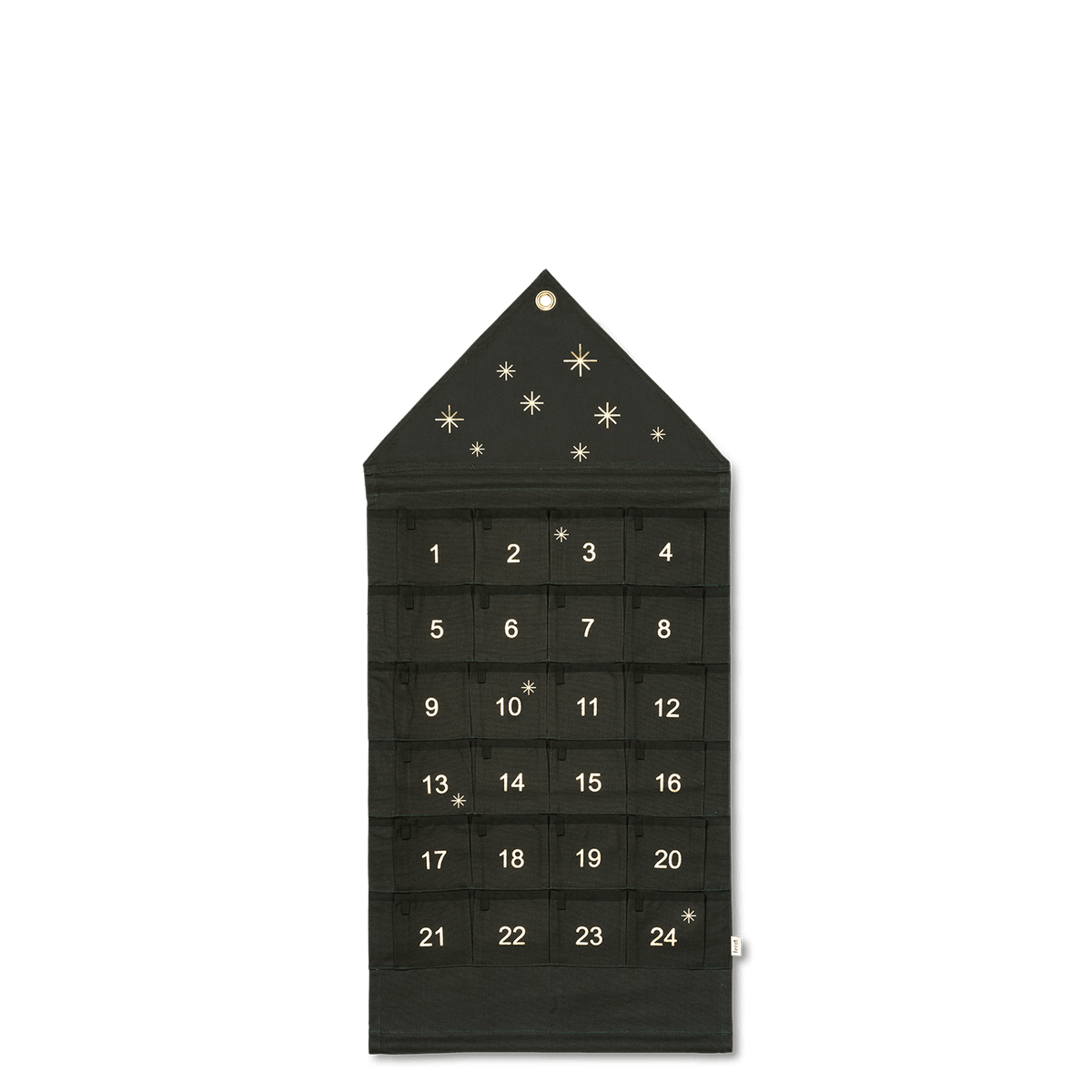 Ferm Living Holiday Dark Green/Dull Gold Star Christmas Calendar