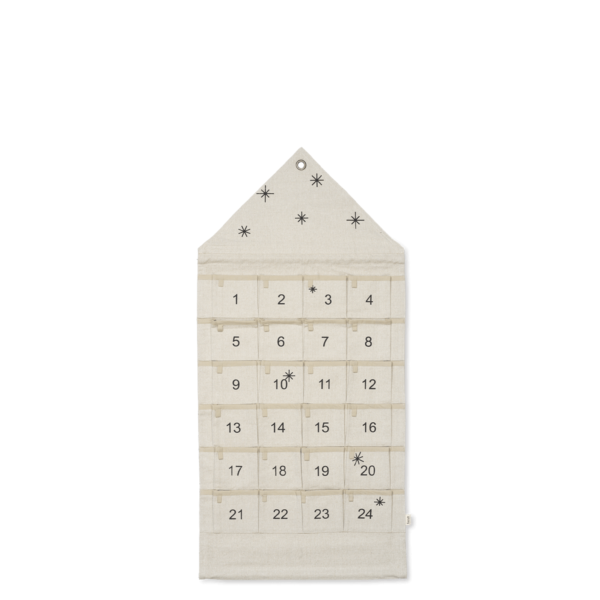 Ferm Living Holiday Sand/Black Star Christmas Calendar