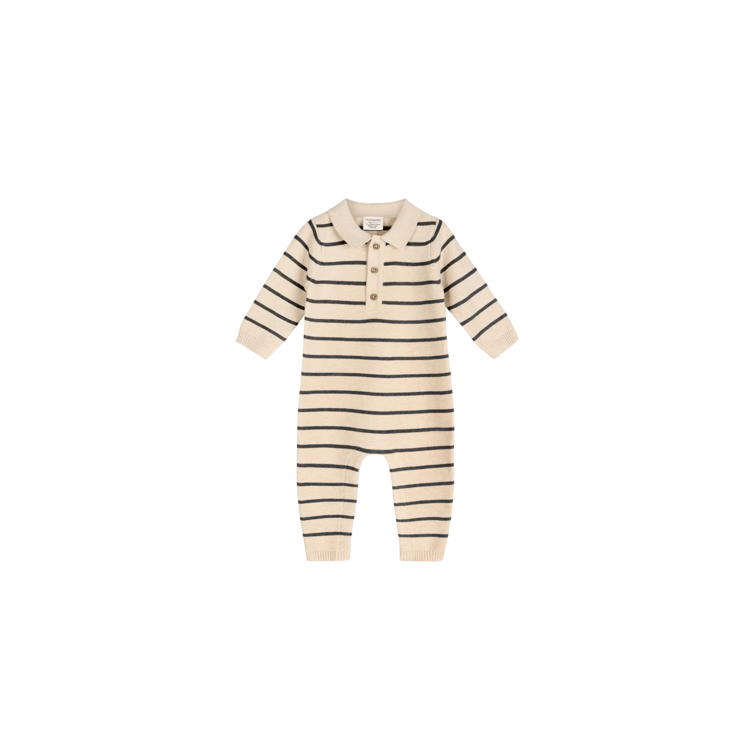 Viverano Organics SHOP Striped Knit Baby Jumpsuit