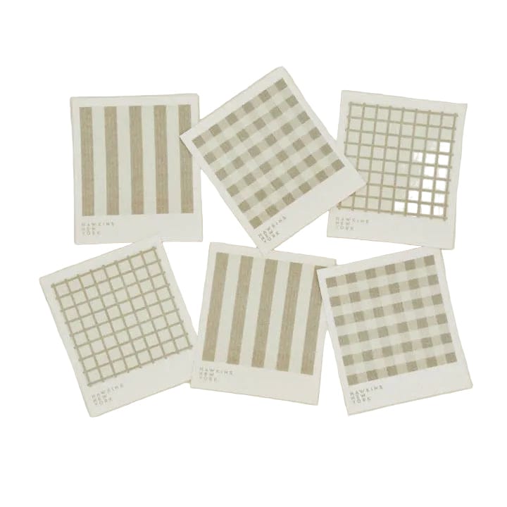 Hawkins New York Kitchen & Dining Ivory/Flax Swedish Dishcloths, Set of 6 (Various Colors)