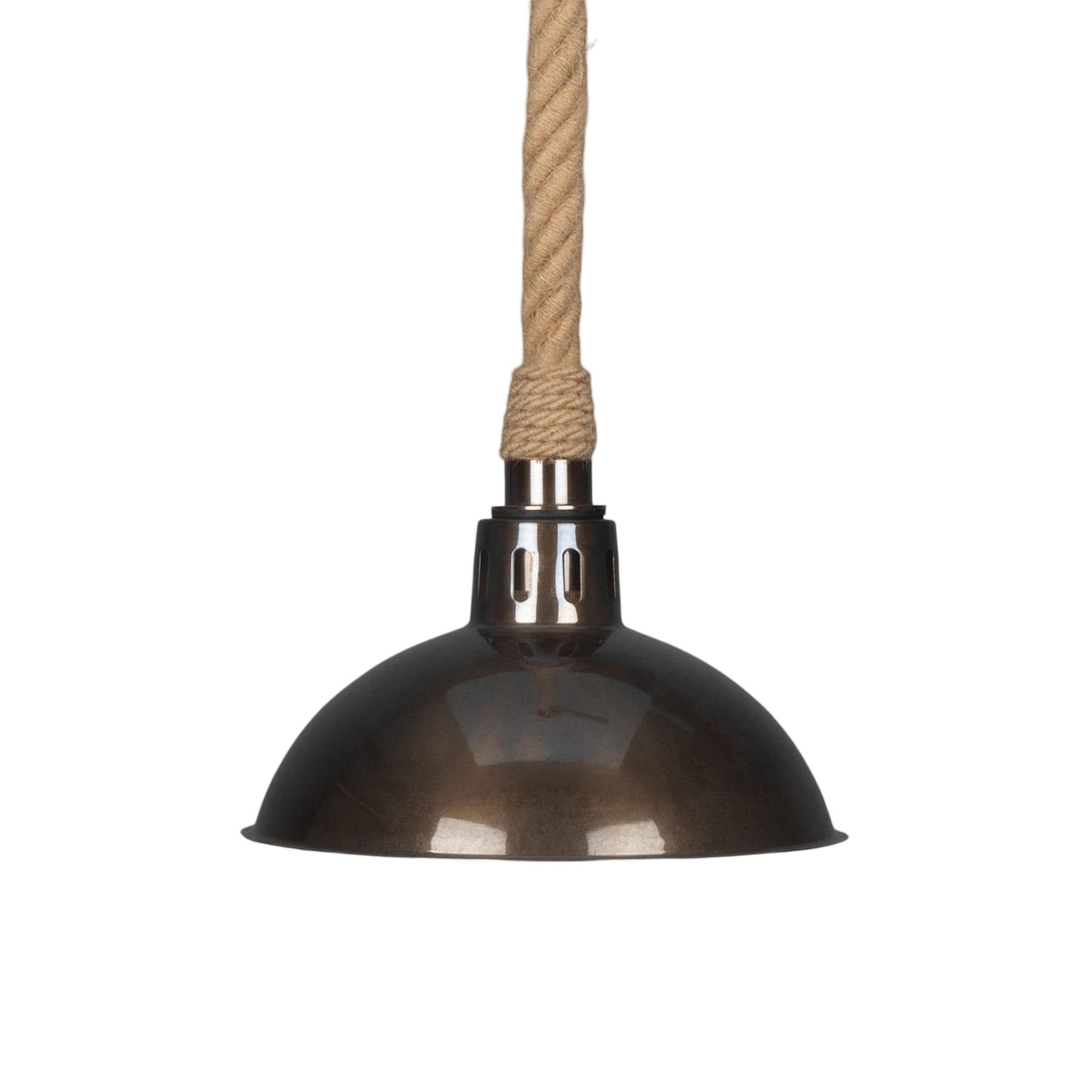 Mullan Lighting Lighting Antique Brass / 39.25" (100cm) Tahiti Jute Rope Pendant Light with Vintage Brass Shade