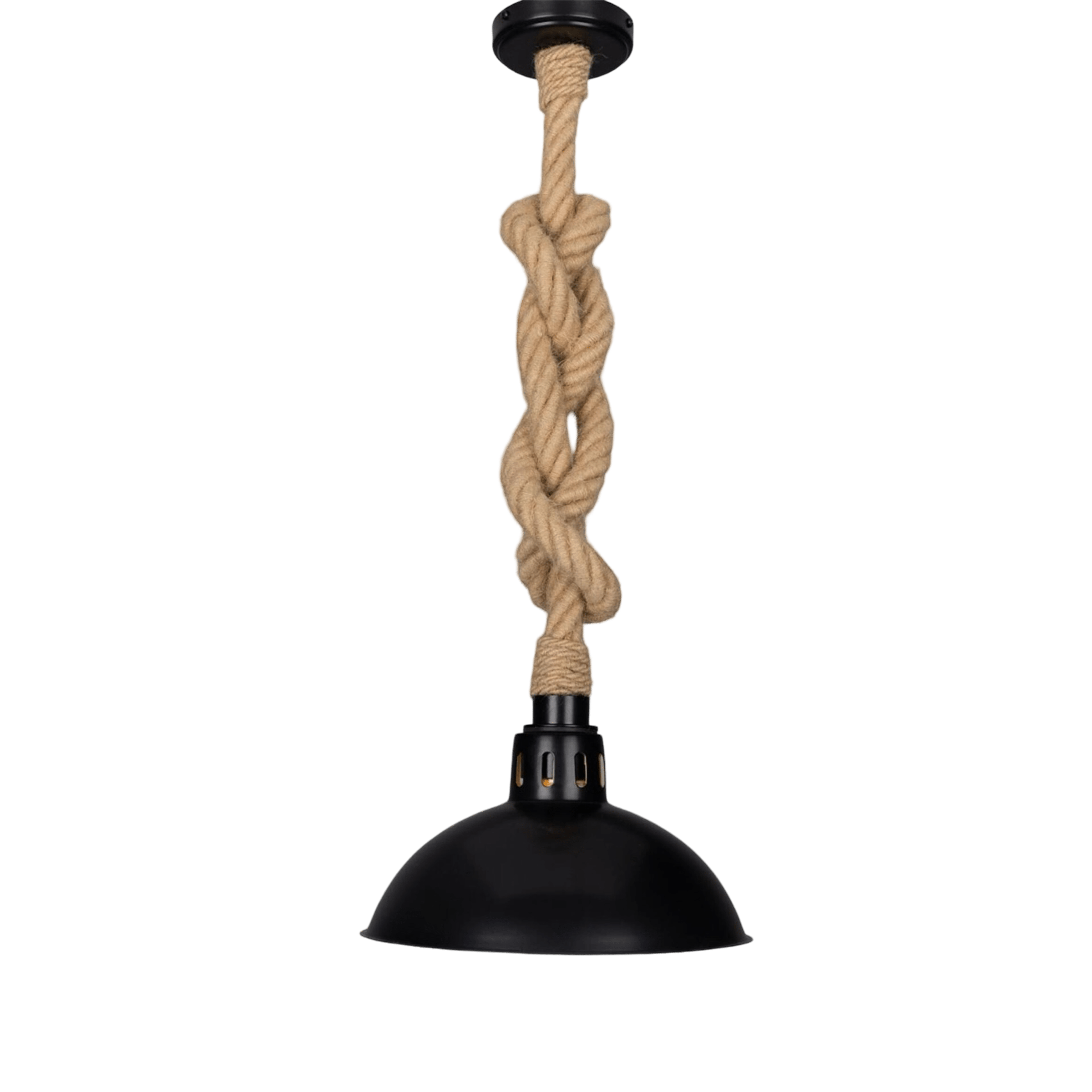 Mullan Lighting Lighting Tahiti Jute Rope Pendant Light with Vintage Brass Shade