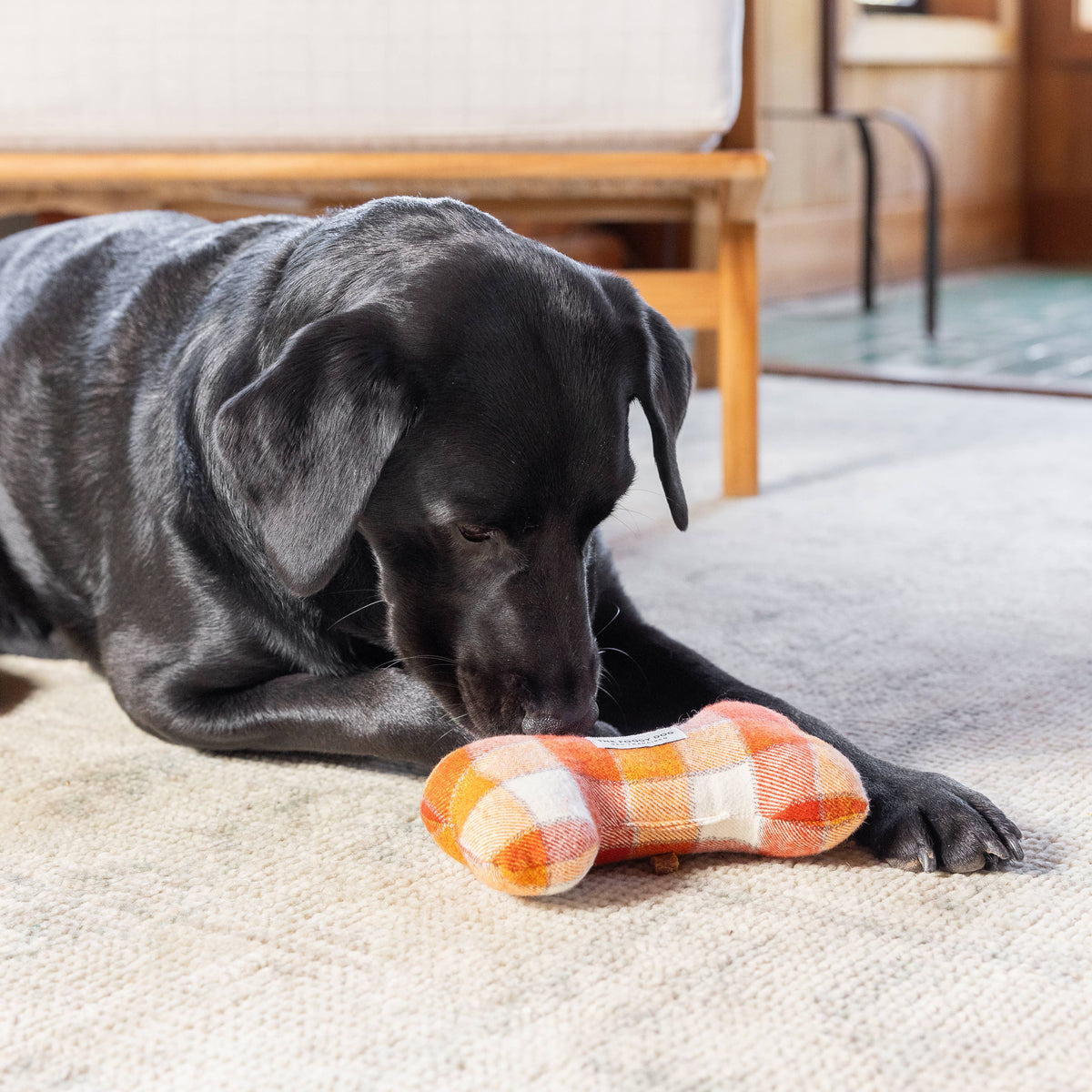 The Foggy Dog The Foggy Dog - Pumpkin Spice Plaid Fall Flannel Dog Squeaky Toy