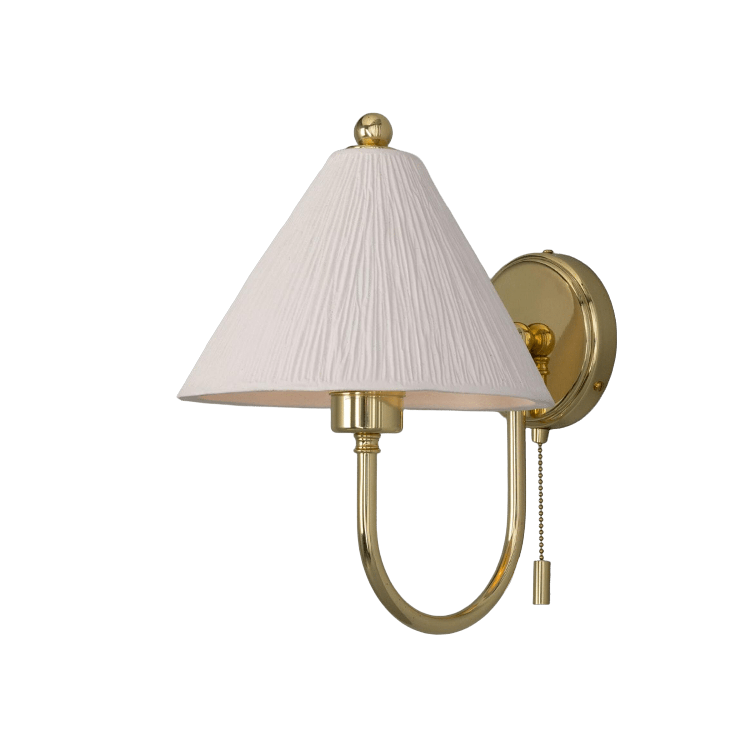 Mullan Lighting Lighting Polished Brass / Plain Brass Tilia Ceramic Cone Wall Sconce