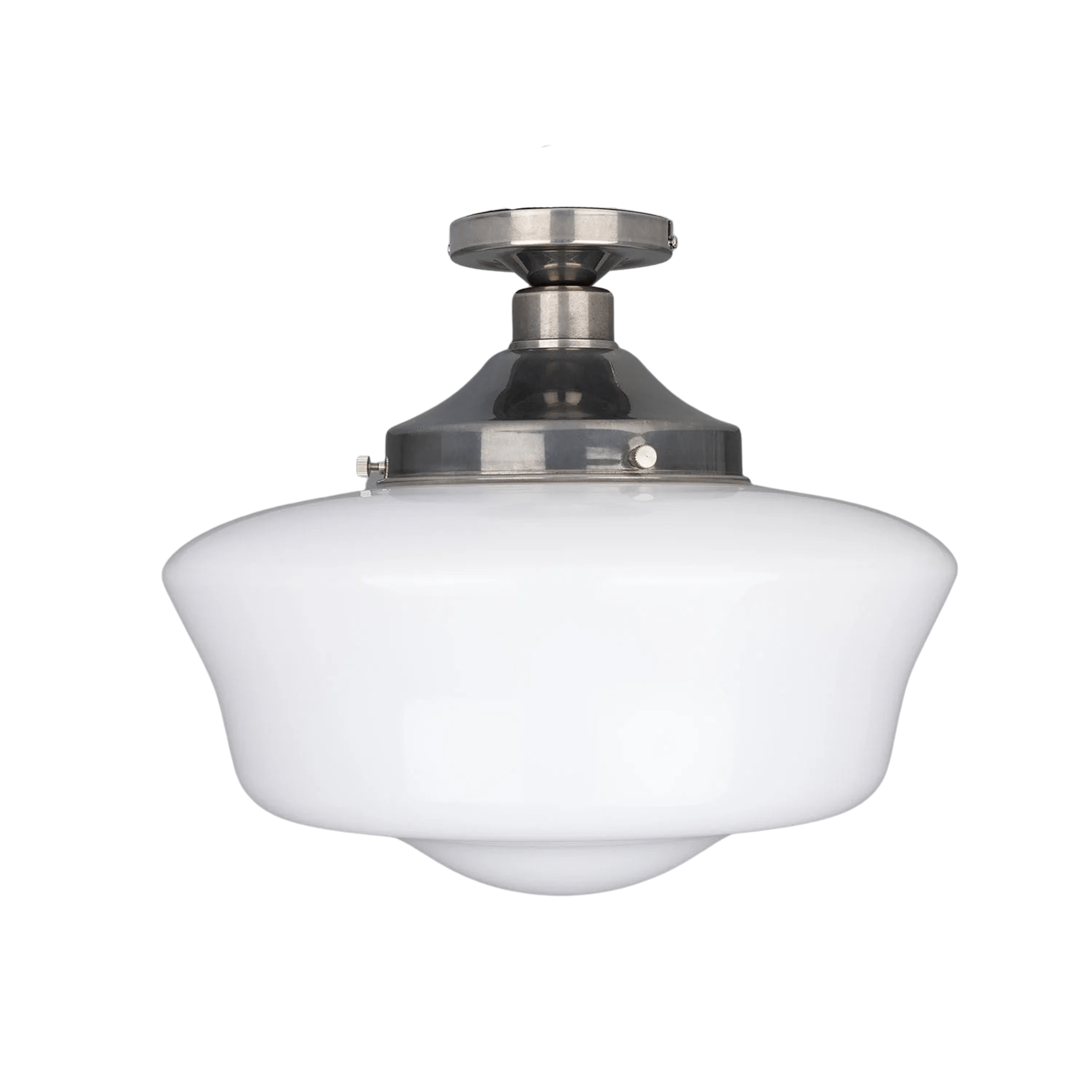 Mullan Lighting Lighting Antique Silver Traditional Schoolhouse Flush Ceiling Light